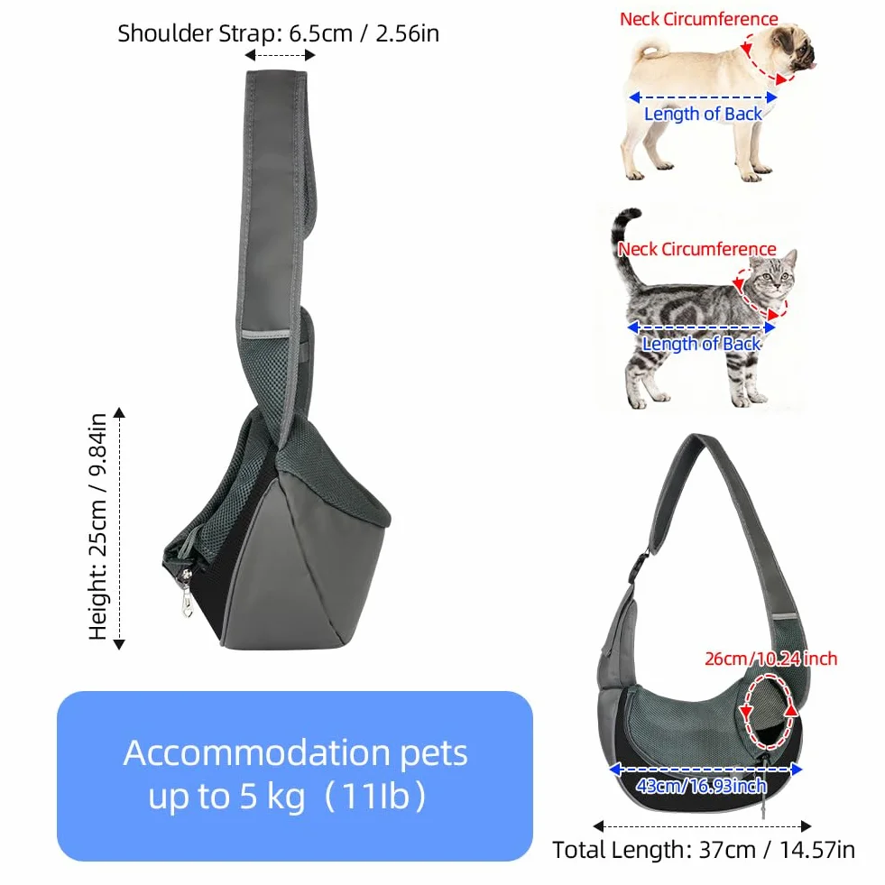 AUYAO Borsa da Viaggio per Cani, Regolabile Borsa da Trasporto per Cani Piccoli, Trasportino da Passeggio per Cane, con Tasche, Marsupio per Cane/Gatto Fino a 5 kg, per Passeggiata e all'Aria Aperta