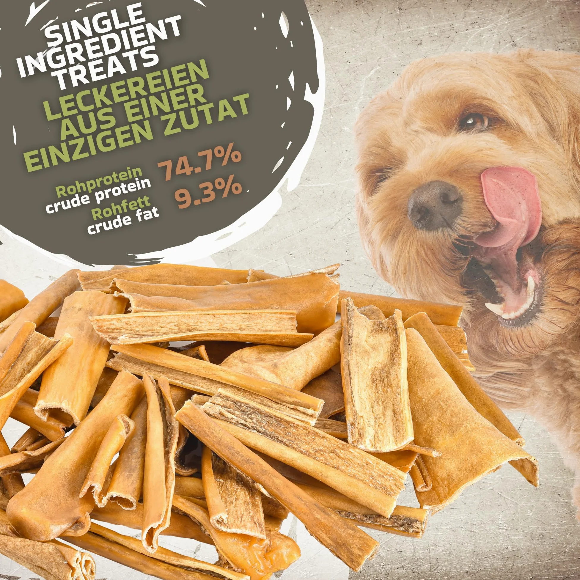 Lovely Dog Pelle di cavallo secca, 15 cm, 1 kg (circa 35-40 pezzi), snack da masticare ipoallergenico, 100% cavallo, cura dentale naturale e occupazione