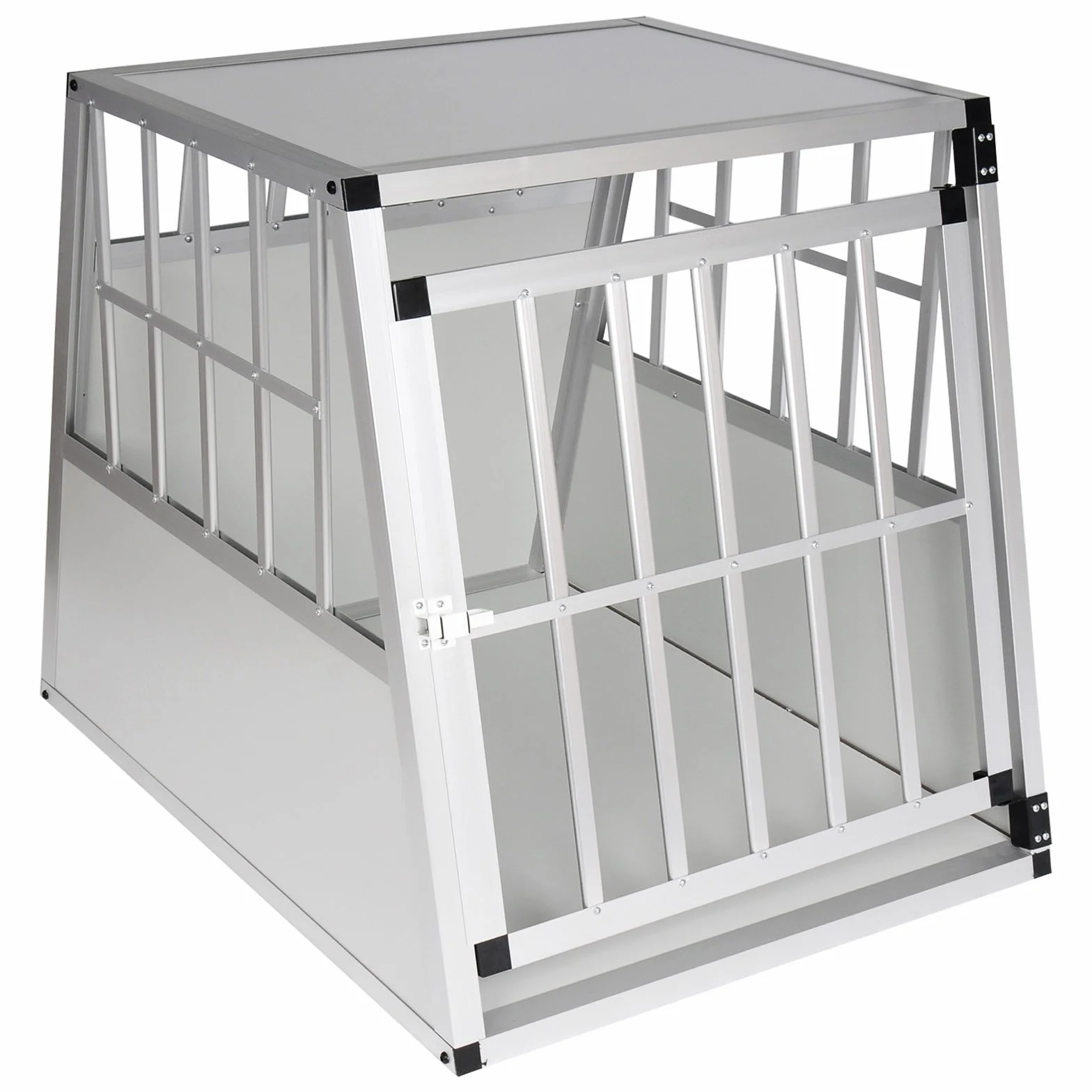 EUGAD Trasportino Cane Auto, Trasportino Cani in Alluminio, Box Trasporto per Cani Media Piccola da Auto, Cuccia Cane Esterno, Kennel per Canette con Chiusura per Viaggio Trasporto 65x85x71cm