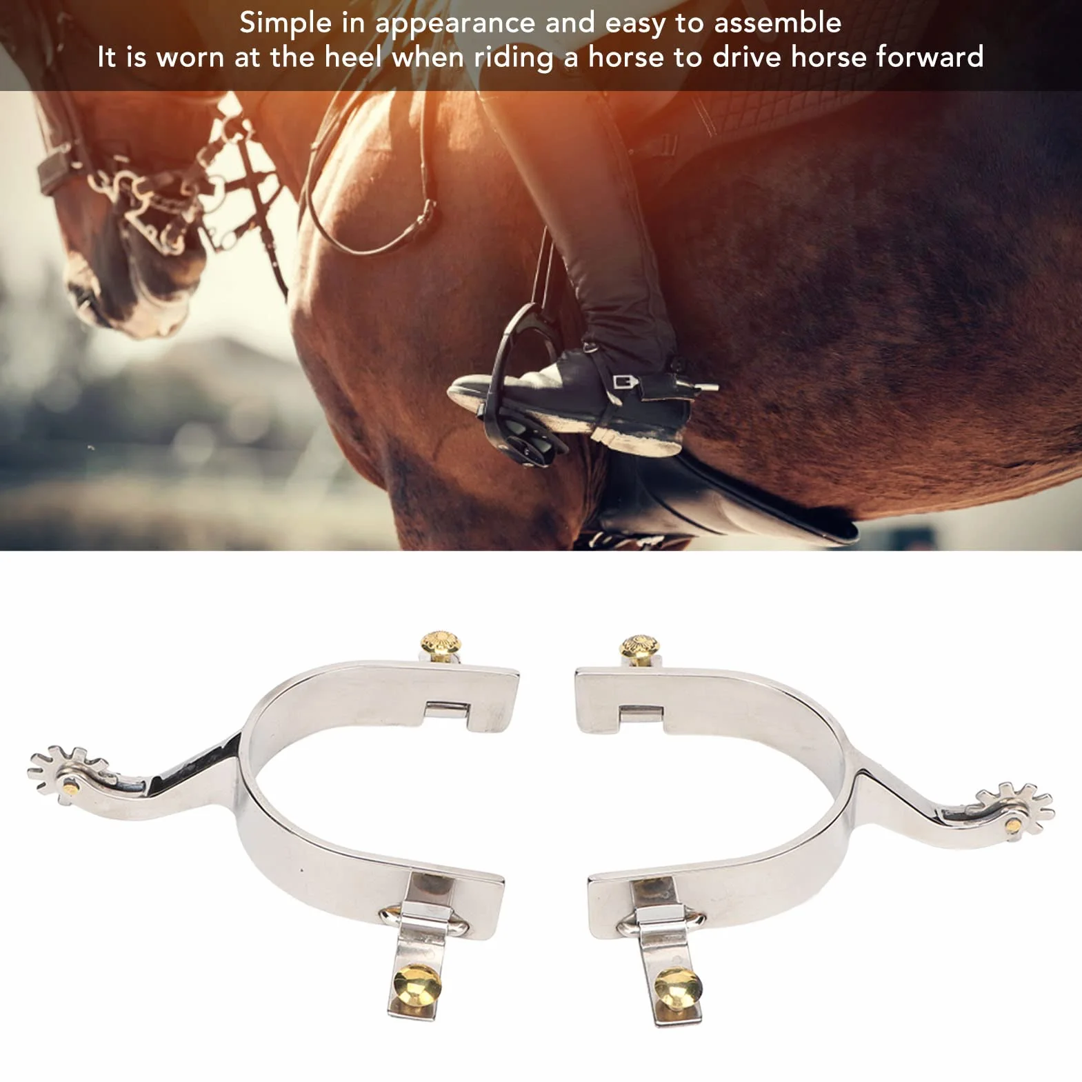 Focket Speroni Western da Cowboy, 2 Pezzi Speroni da Cavallo in Acciaio Inossidabile Squisito Vintage con Ingranaggio Rotante,Speroni da Stivale Steampunk in Metallo di Ottima Lavorazione