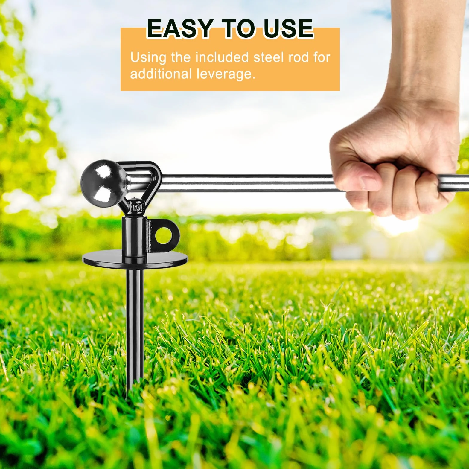SELEWARE Cane Tie Out Stake Heavy Duty Ground Anchor-E