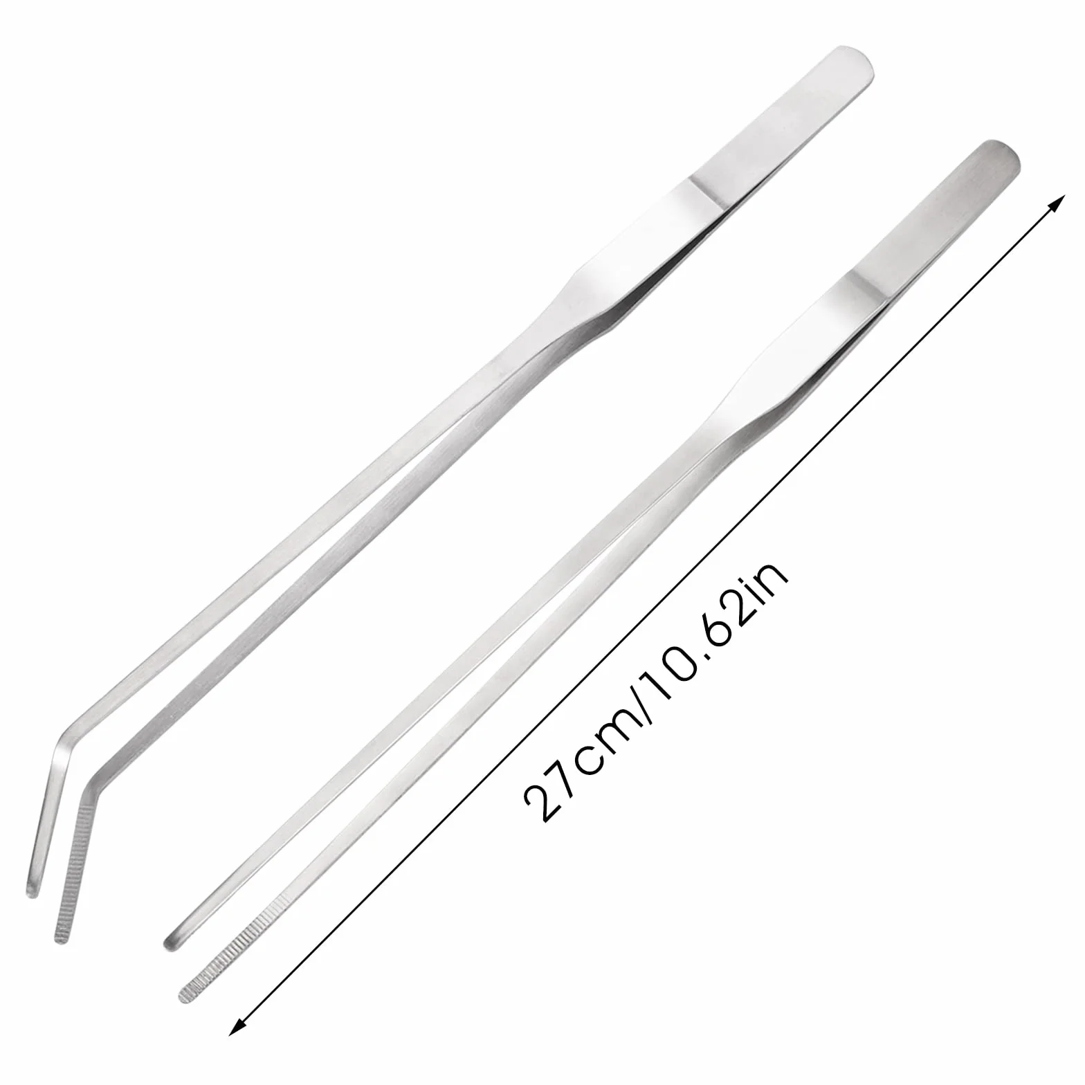 Set di pinzette per acquari in acciaio inossidabile 27cm cobee - 2 pinzette dritte e curve per acquario terrario aquascape