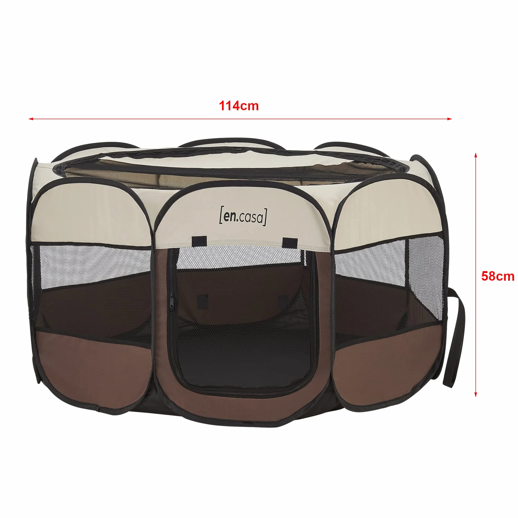[en.casa] Recinto Morbido per Animali (AxLxP) 58 x 114 x 114 cm Box Pieghevole per Cuccioli, Tessuto Impermeabile, incl. Borsa di Trasporto