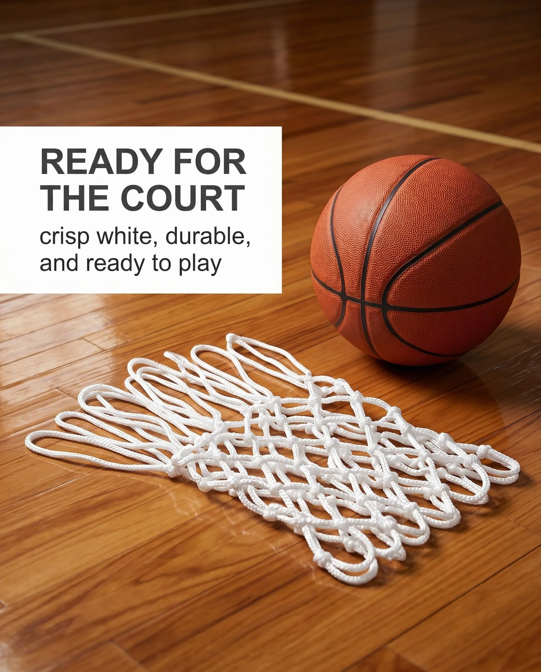Reti da Basket Ricambio Professionale 2 Pezzi Bianco 12 Passanti