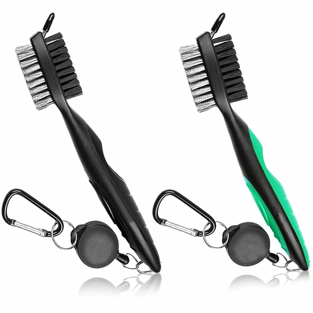 JEYORZY 2 in 1 Spazzola da Golf per Mazze con Setole Retrattili per Pulizia Scanalature