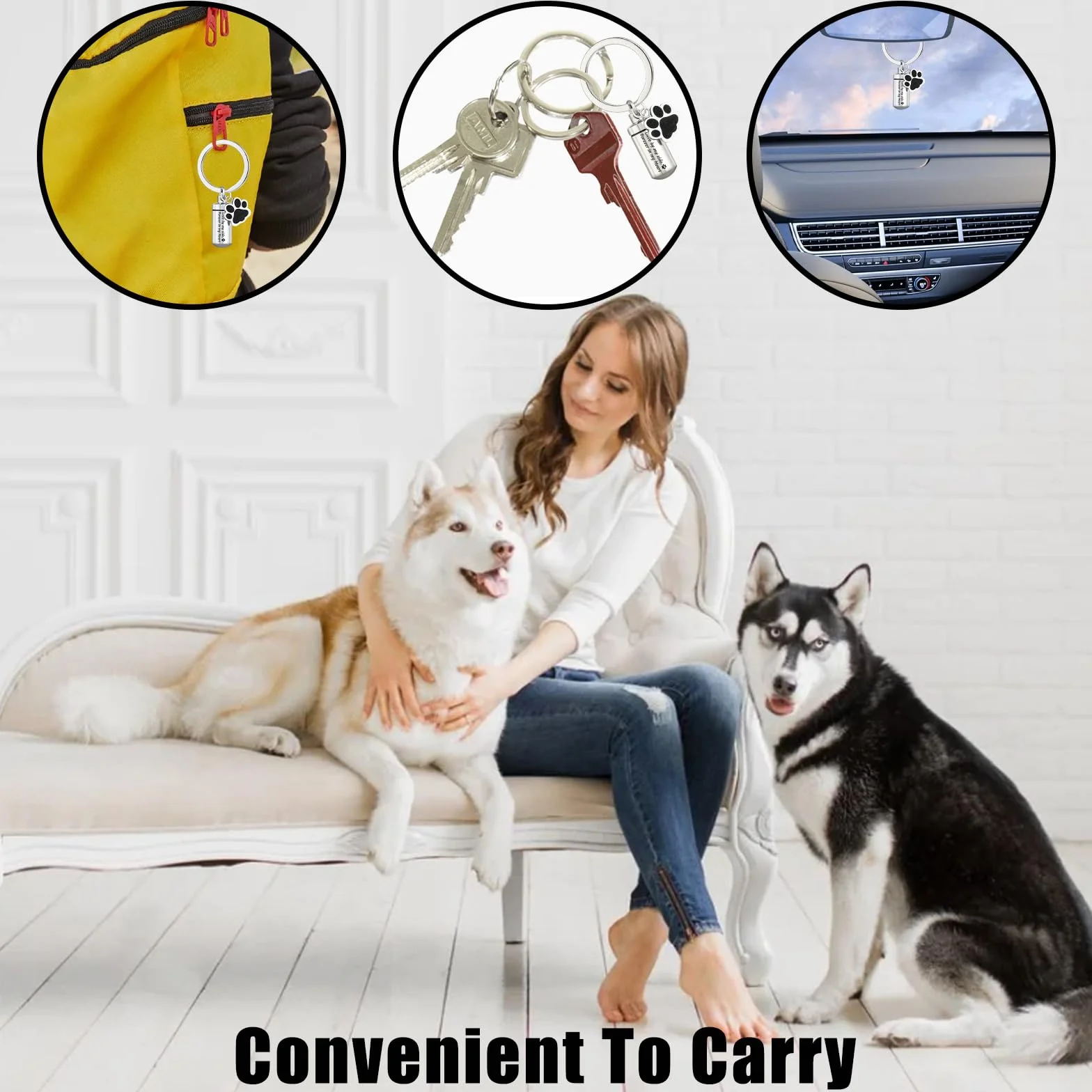 Gioielli Cremazione Animali Domestici,Ceneri Ciondolo Stampa Zampa Animali Domestici Portachiavi Cenere,Urna Forma Cuore Gioielli Commemorativ per Ceneri di Animali Domestici Cane Gatto