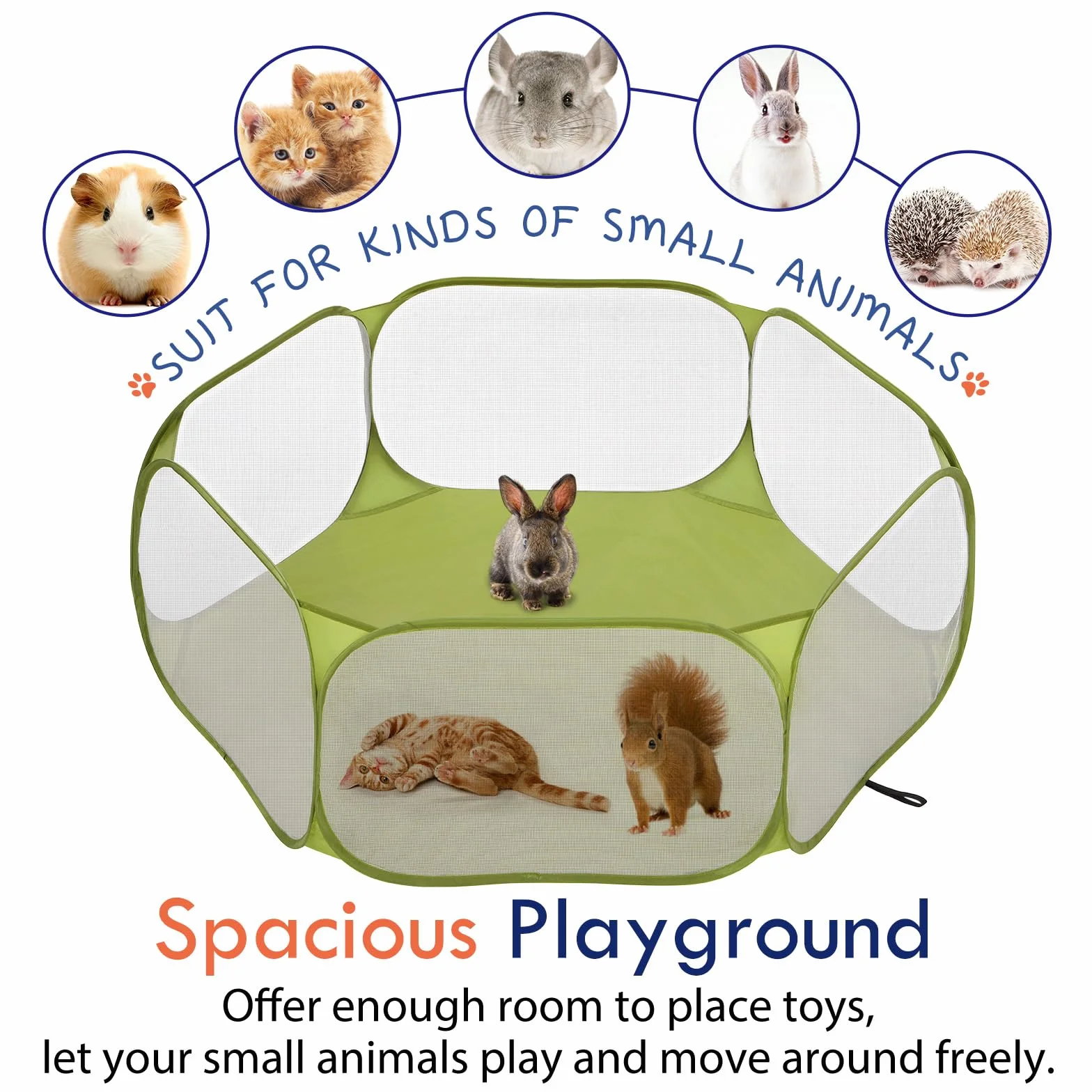 Pawaboo Box per Piccoli Animali, Tenda Impermeabile per Gabbia per Piccoli Animali Domestici con Struttura in Filo D'acciaio, Recinto per Cortile All'aperto per Pulcini/Gattini/Cuccioli, Avocado Verde