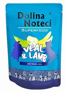 Cibo umido per cani DNP Sp. z o o. Dolina Noteci Superfood 300G Celecine, Jagniec Sashet / 10