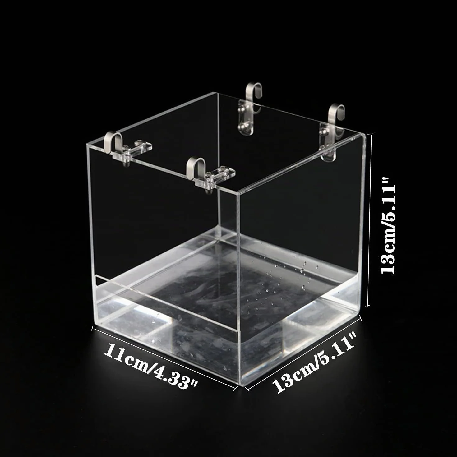 GURECOD Bagno per Uccelli Appeso Cubo Vasca da Bagno Ciotola Gabbia Accessori Piccolo Uccello (13 x13 x11cm)