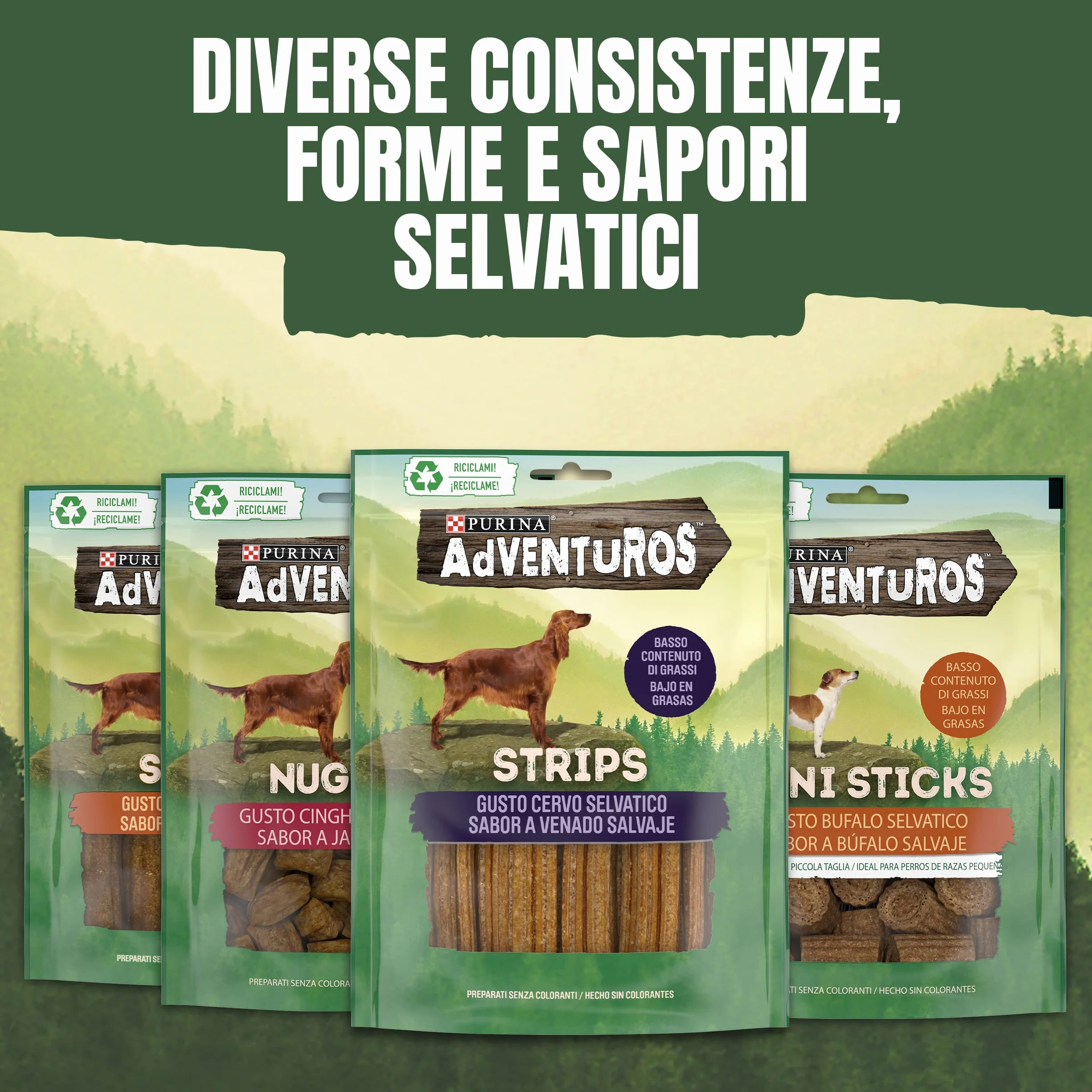 Purina Adventuros Snack Cane Nuggets al Gusto Cinghiale - 6 Buste da 90 g Ciascuna