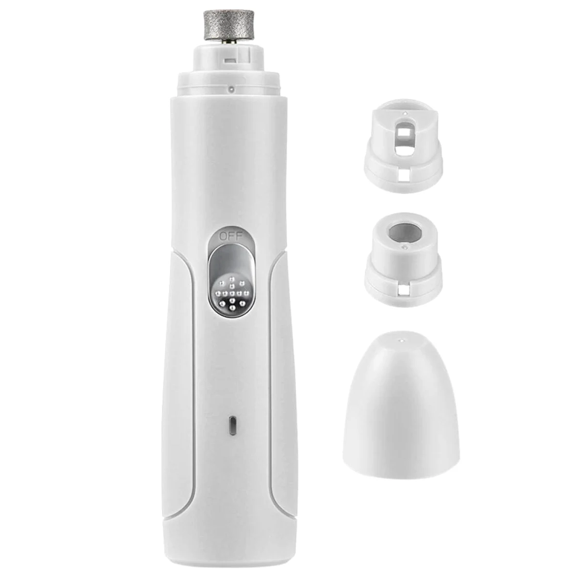 Mipcase Tagliaunghie Elettrico per Artigli Animali Domestici Bianco ABS | Usa su Zampe di Cane, Finitura Liscia e Pratica, Formato Portatile per Toelettatura