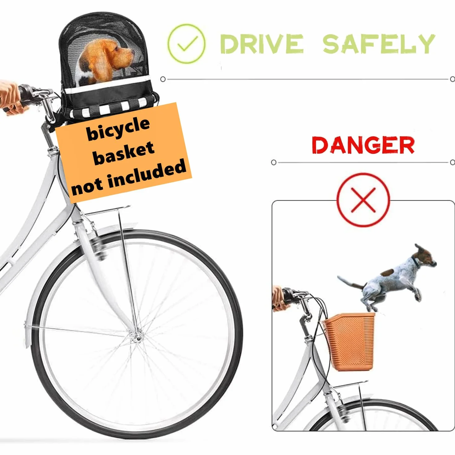 Coperchio di Protezione Cestino Bici Coperchio di Protezione per Cestino Anteriore Bicicletta Cestini per Animale Domestico Cani Pieghevole Staccabile per Cani Gatti Bici Cestino 29x24cm