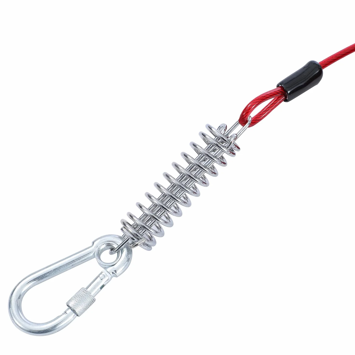 TOPWAY Cavo per Cani 10m Guinzaglio da Cortile per Cani e Picchetto Elicoidale a Terra da 42cm, per Esterni Cortile Campeggio Parco Animali Domestici, Rossa + Rossa
