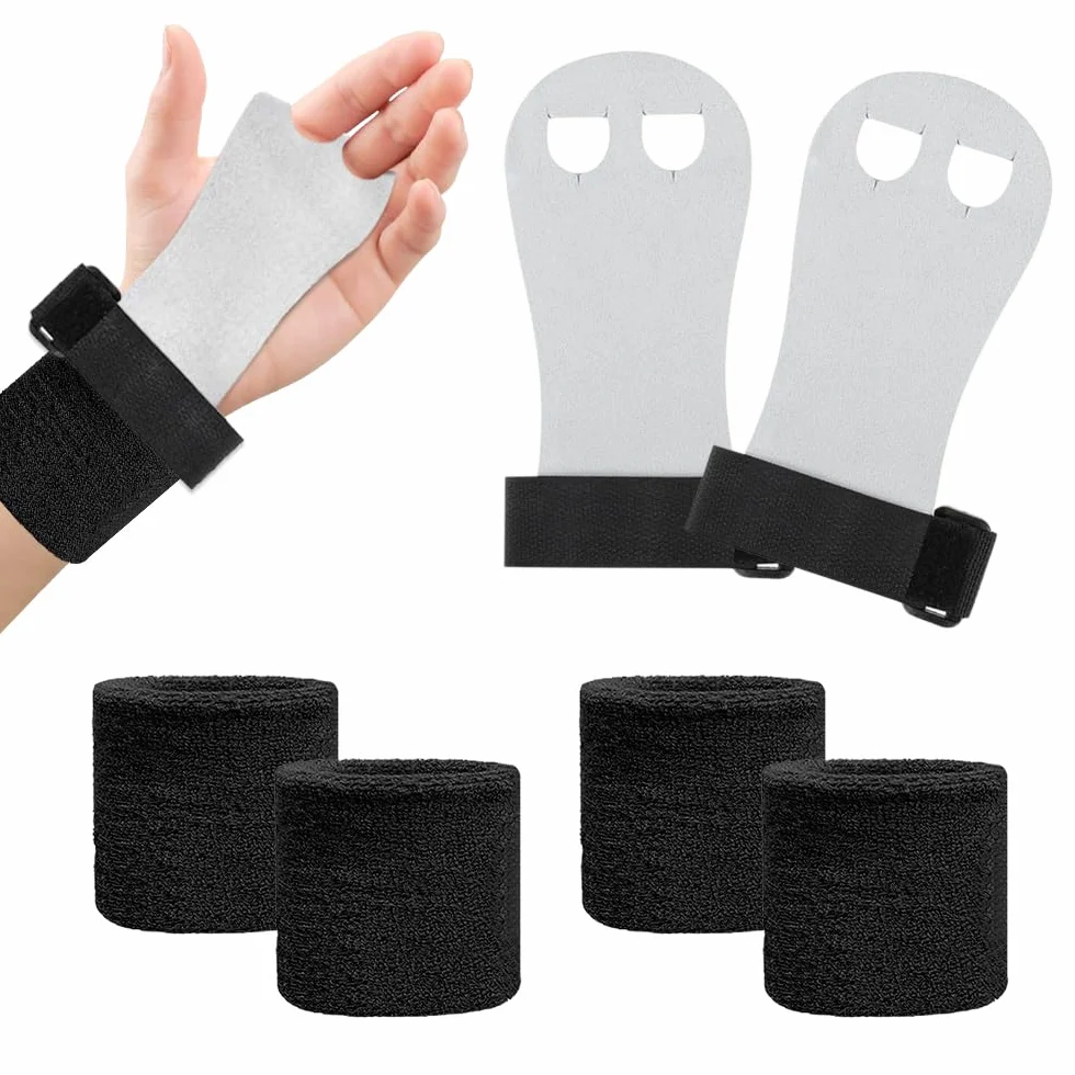 Set di Polsini da Ginnastica Manopole Paracalli Ginnastica Artistica Bambina con 2 Cinturini la Protezione del Polso Protezione impugnature Ginnastica Bambini Pull-up Protezione per il palmo -S