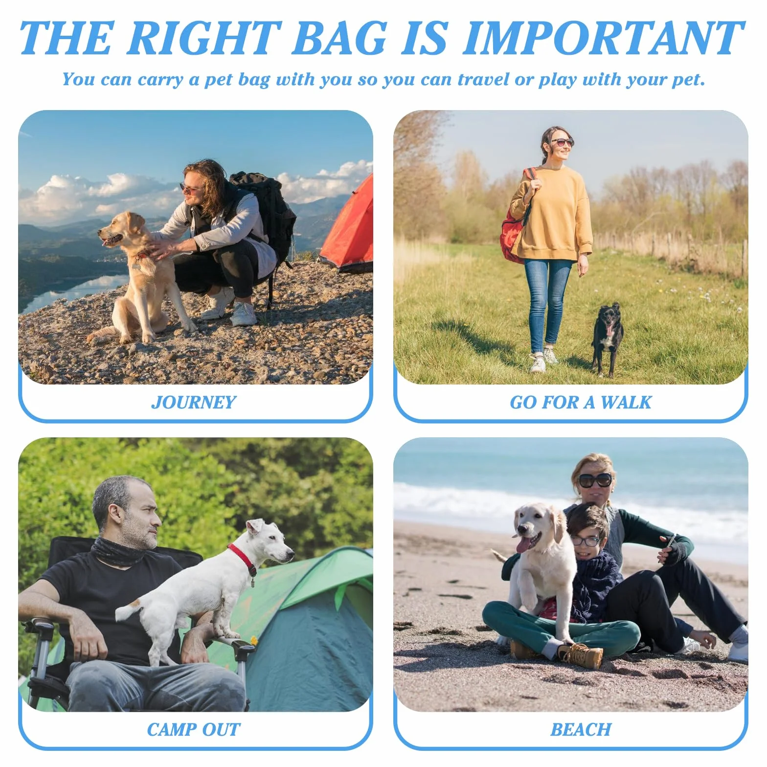 Borsa da Viaggio Trasportino per Cani e Gatti da 15 KG, Regolabile Traspirante per Passeggiate e Viaggi All'aperto