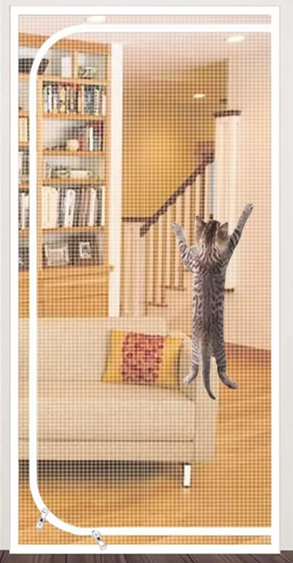 Zanzariera A Prova Di Animali Domestici 100 x 210 cm Tenda For Porta Rinforzata Protezione Gatti