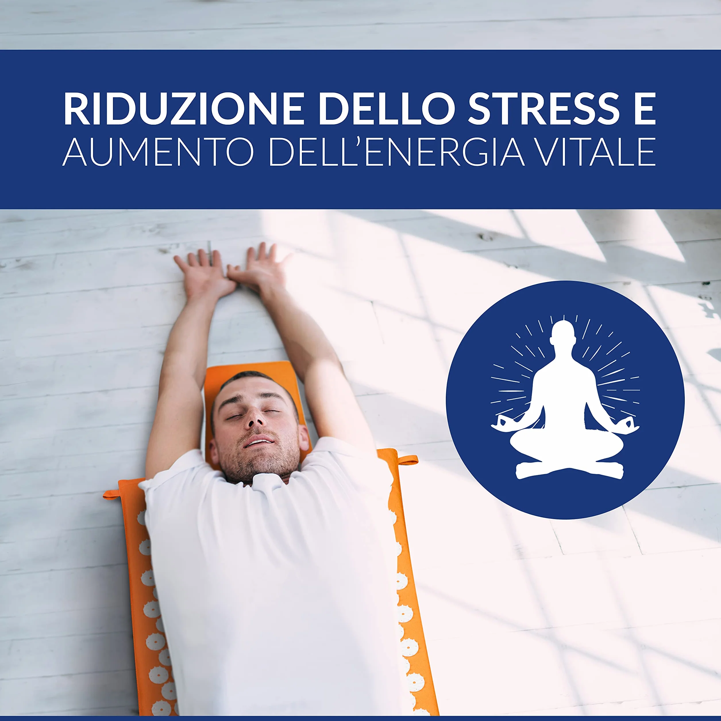 Tappetino per agopressione Wellax con cuscino - allevia specificamente la tensione e favorisce la circolazione - tappetino da massaggio in set con cuscino