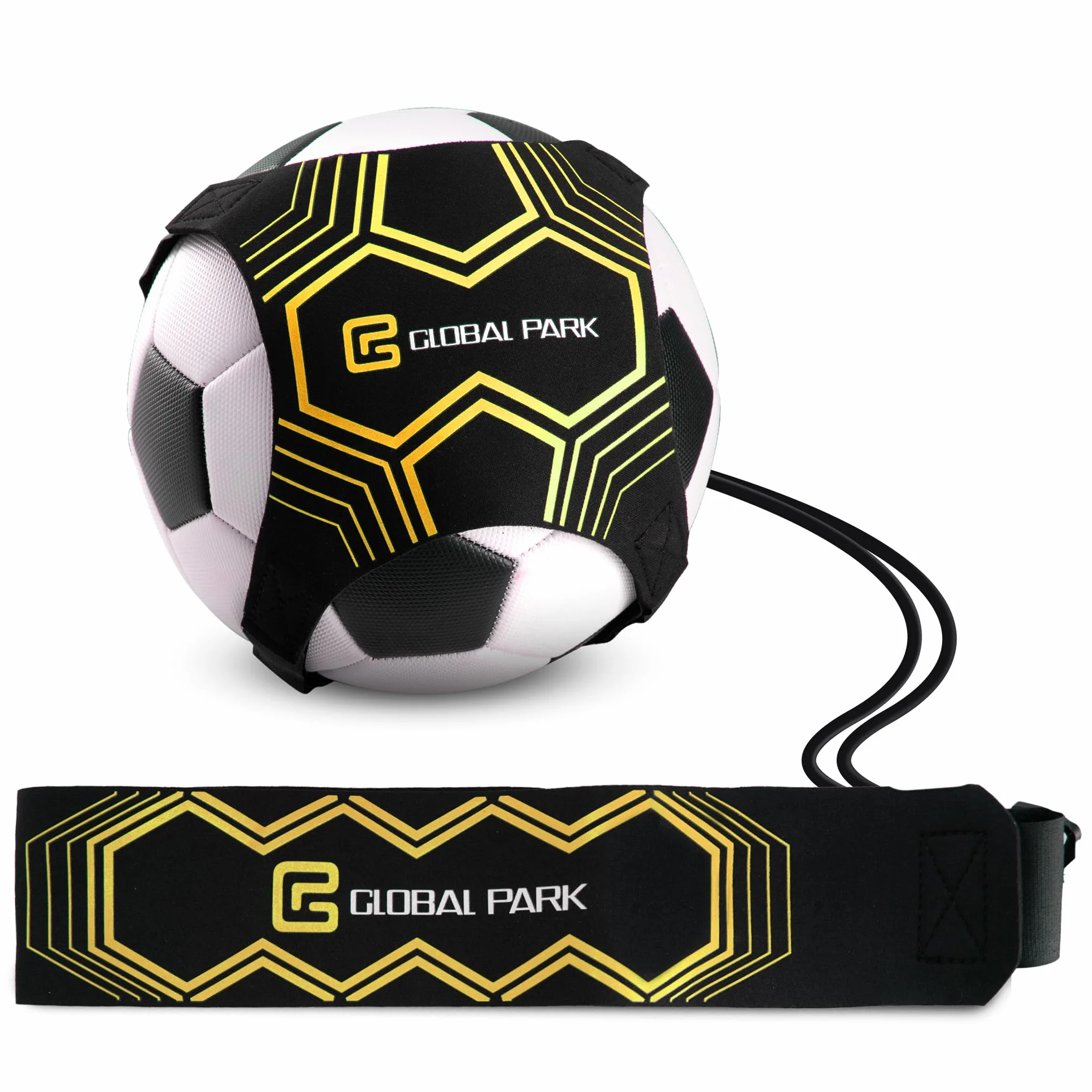 Global Park Trainer da Calcio Attrezzatura Banda Elastica per L’Allenamento Individuale con Cintura Regolabile per Bambini Adulti