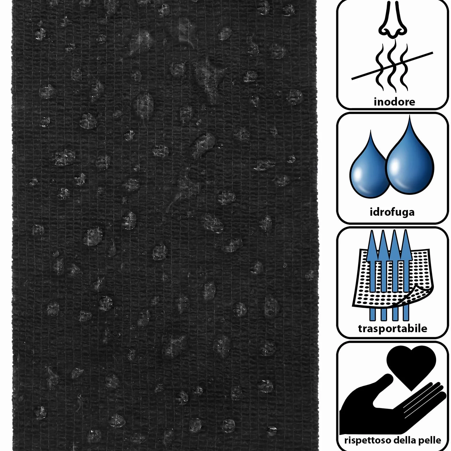 ALPIDEX 6 Rotoli Benda Adesiva 5 cm x 4,5 m Molti Colori Bendaggio Coesivo Fasciatura Personi Animali Garza Elastica Autoadesivo Cavalli Cani Umani, Colore:nero