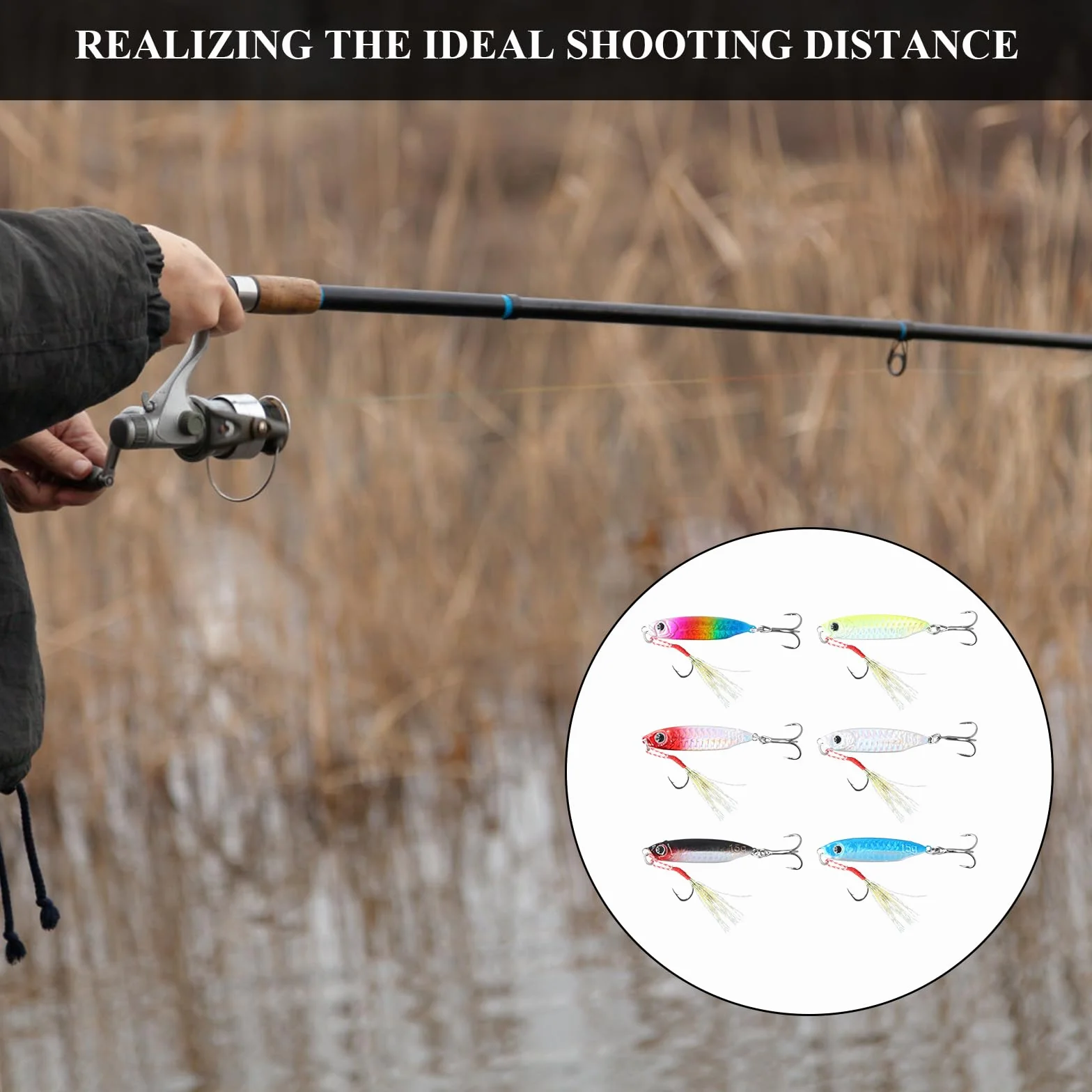 Pesca Popper Lure 15g 6 Pezzi Esche Artificiali Spinning Mare Acqua Dolce Salata