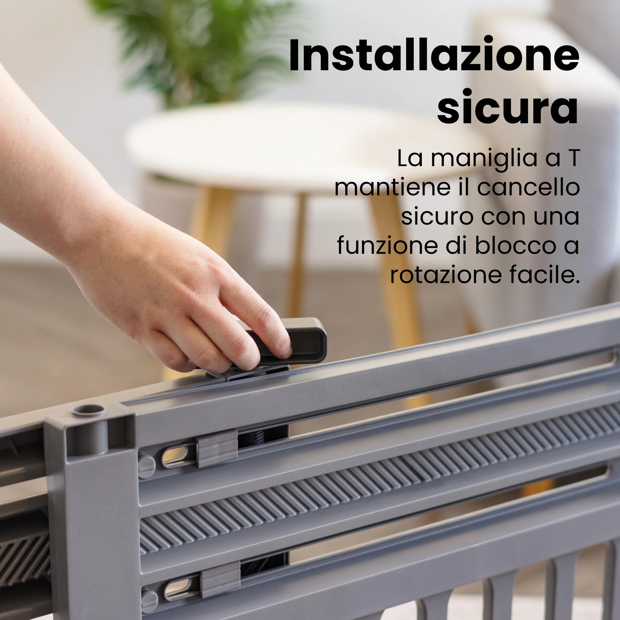 Iris Ohyama, Barriera, Recinzione di Sicurezza per Scale in Plastica (PP) per Cani, Gatti, L61 x P5 x A64 cm, Estensibile, Senza Foratura, Corridoio, Cucina, PBR-600, Grigio