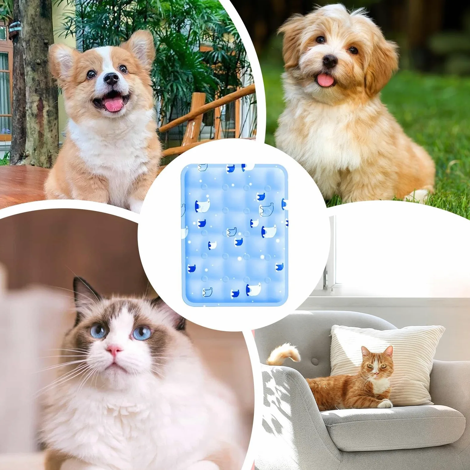 Tappetino Refrigerante Per Cani Da Interno Cuccia Estiva per Cani | Cuscino Grande Lavabile Antiscivolo per Pavimento Divano Trasportino Interno Esterno