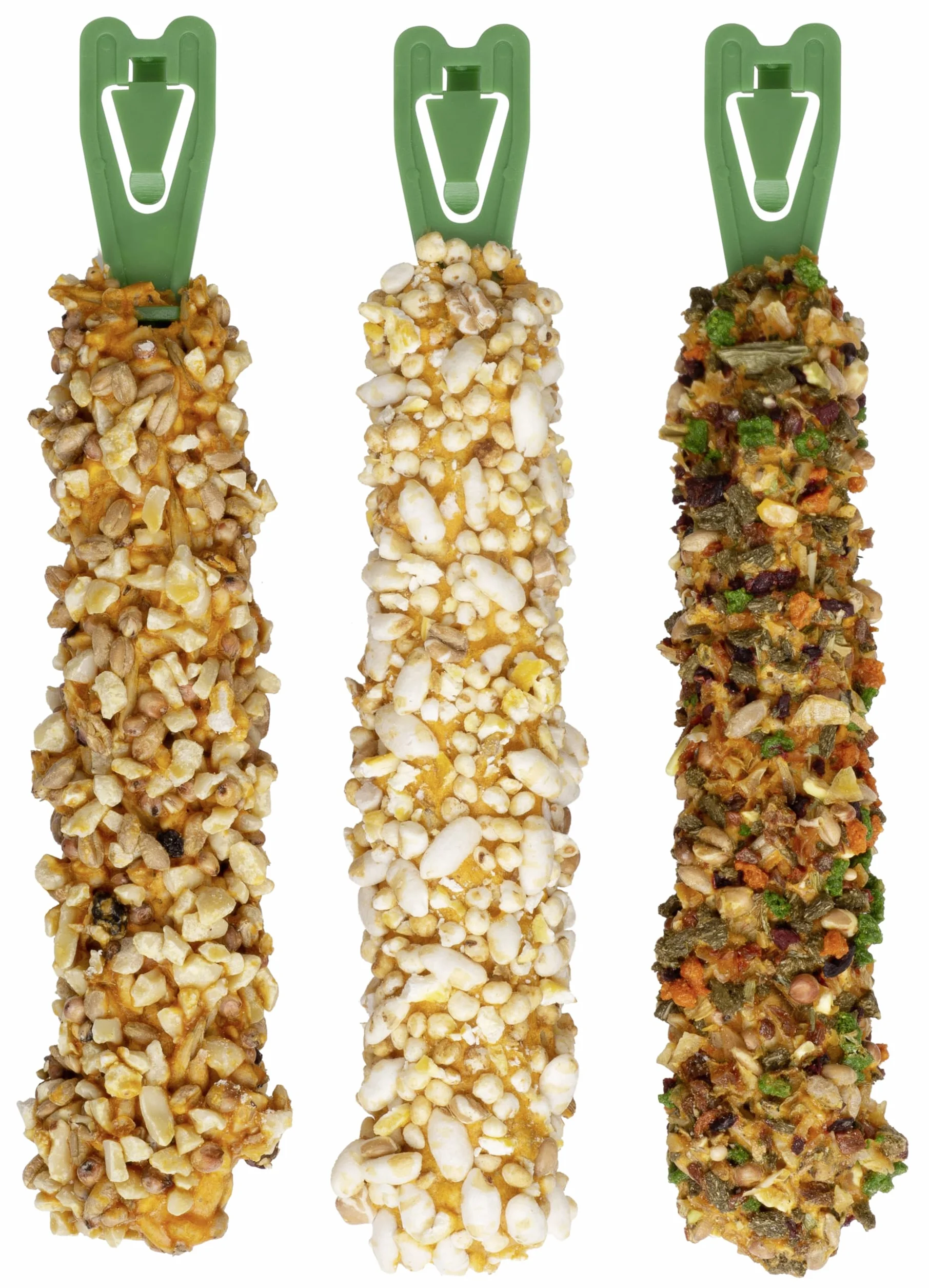 Vitakraft Kräcker Mix, bastoncini da sgranocchiare per conigli nani, con popcorn e miele, con verdura e barbabietola rossa, con uva e noci, senza l'aggiunta di zuccheri e cereali (1x 160g)