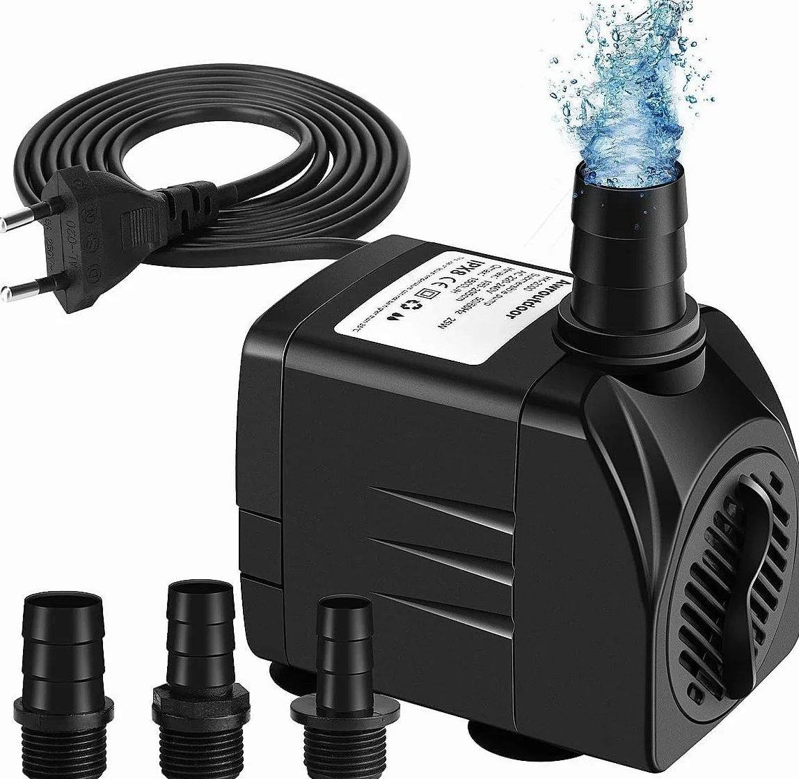 Pompa Acqua Sommergibile 25W 2000L/H Ultra-Silenzioso per Acquario Terrari Stagno