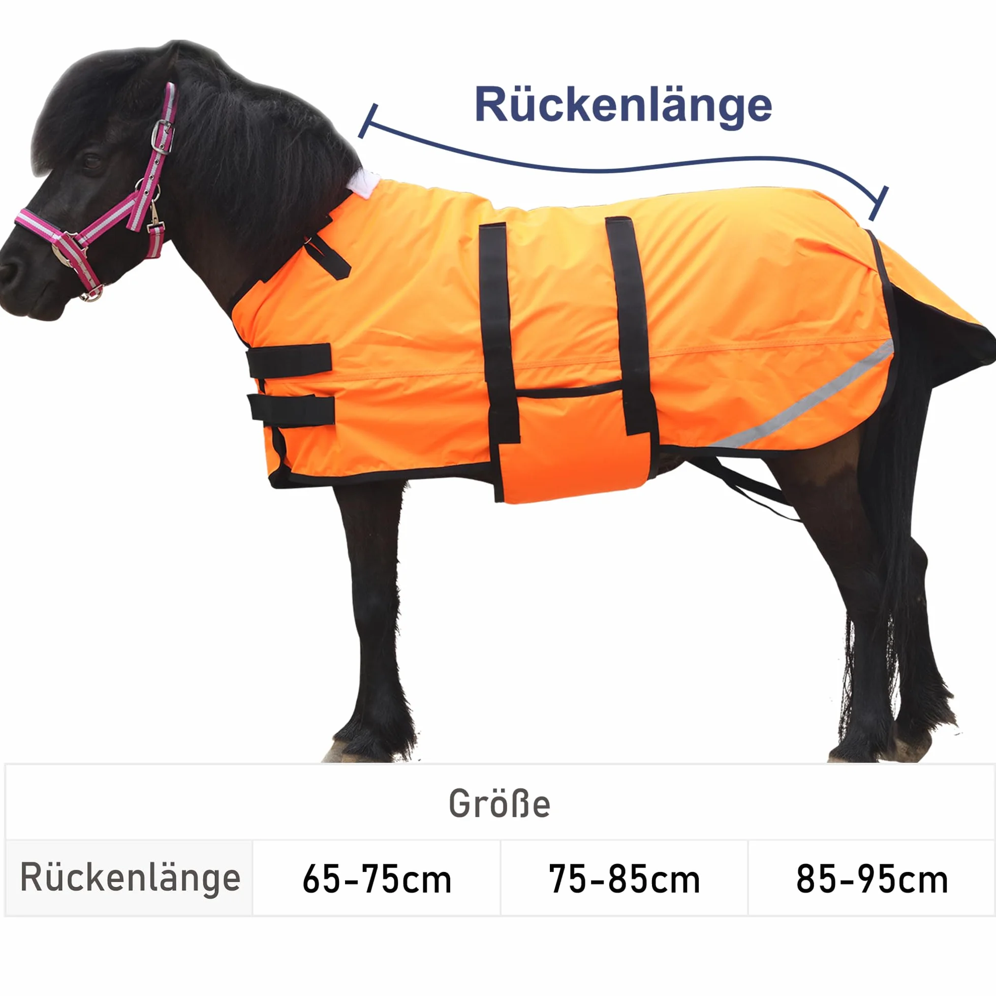 Coperta 300D Pony/Shetty per cavalli, 150 g/m², per pony, leggera, calda, impermeabile, traspirante e antistrappo, per pony puledri, mini cavalli nani