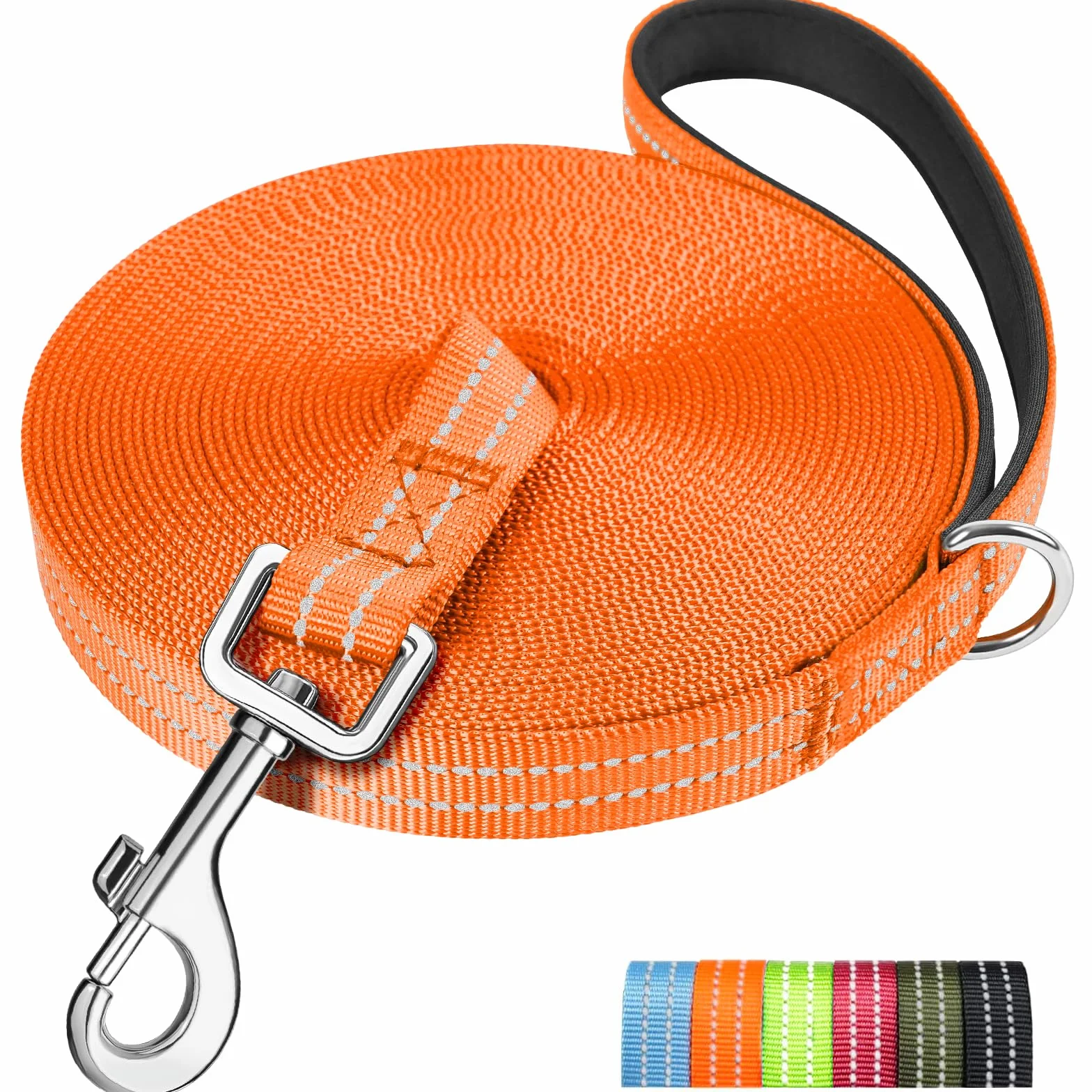 X XBEN Guinzaglio Addestramento per Cani, 1,5M 3M 5M 10M 15M 20M 25M 30M 50M Lunghina Leggera per Cane, Con Impugnatura Comfort e fibbia a D, per Tutti i Cani, per Richiamo, Parco e Campeggio