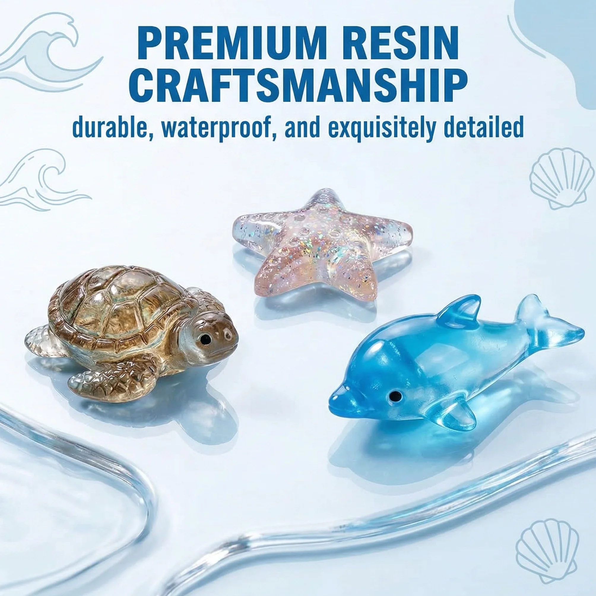 30 Pezzi Mini Statuette Oceano, Minuscole Pesci Finti per Acquario, Animali Marini, in Resina, Oceano, Animali, per Giardini Paesaggistici in Miniatura, Bonsai, Piscine e Acquari