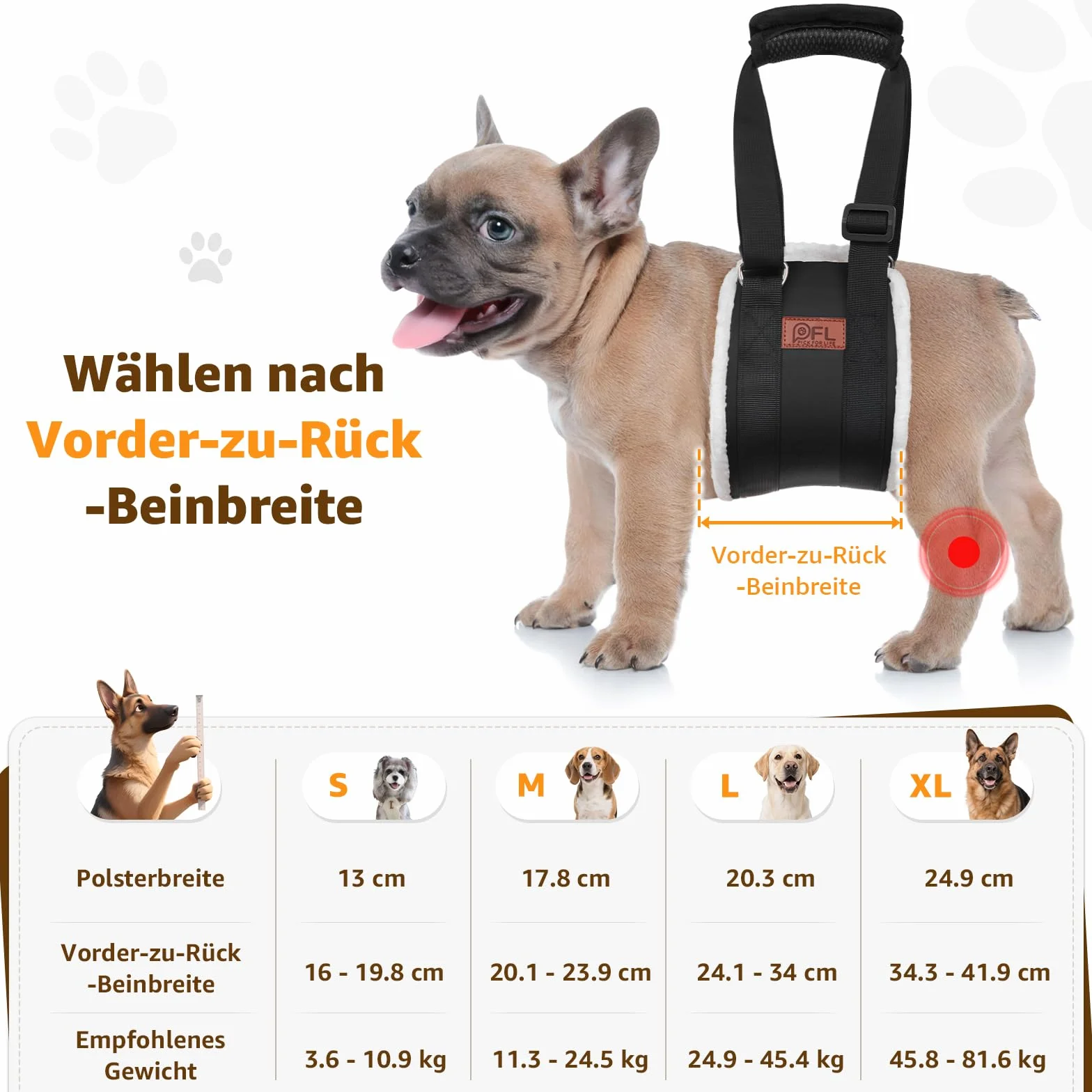Supporto per cani regolabile tracolla portatile riabilitazione cani piccola taglia deambulatore manici sicurezza cani disabili feriti anziani