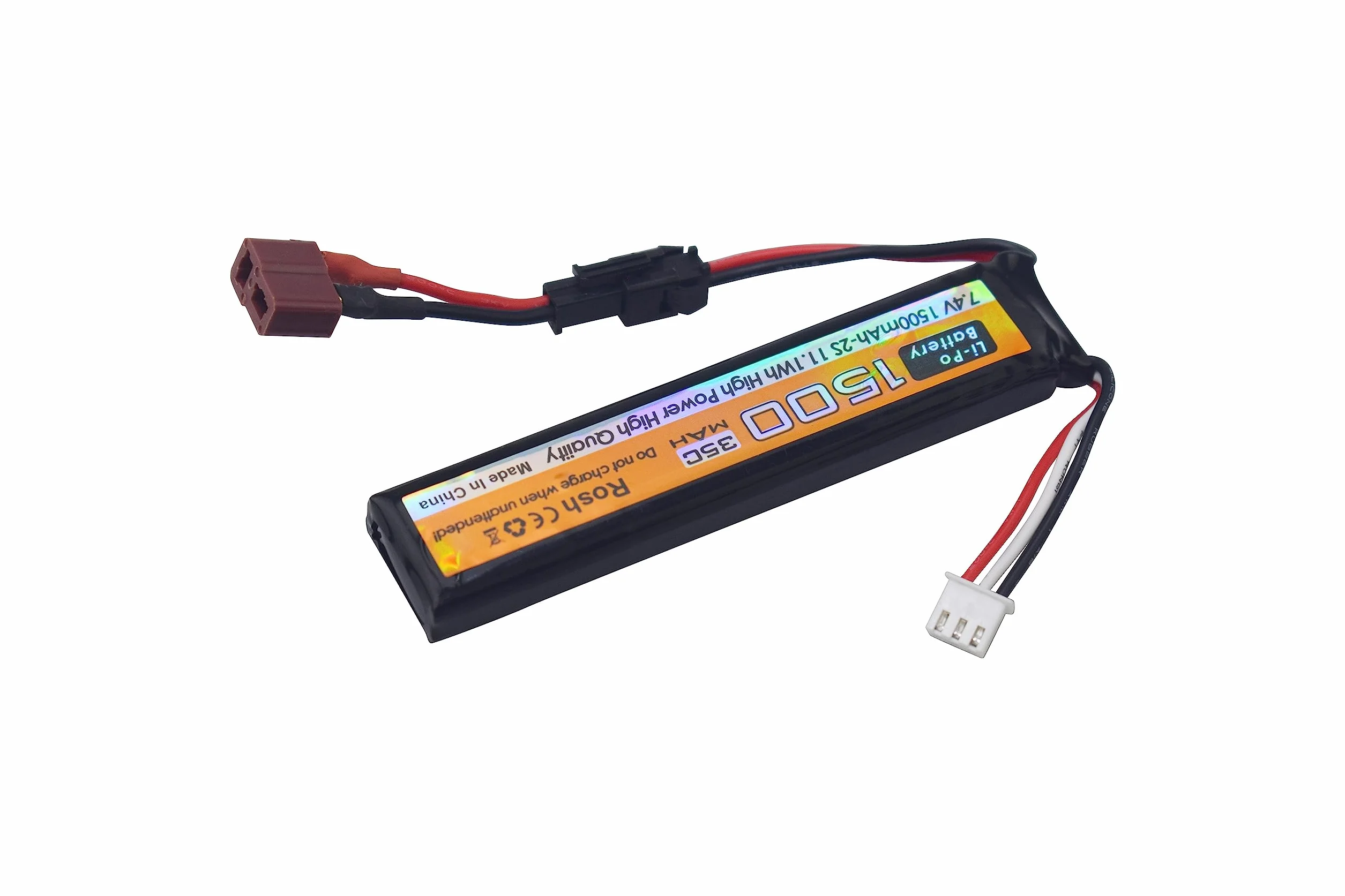 2PCS 7.4V 35C 1500mAh Spina SM-2P Spina T Spina Odamiya Li-ion batteria con cavo di ricarica USB per Airsoft modello pistole fucili RC auto droni