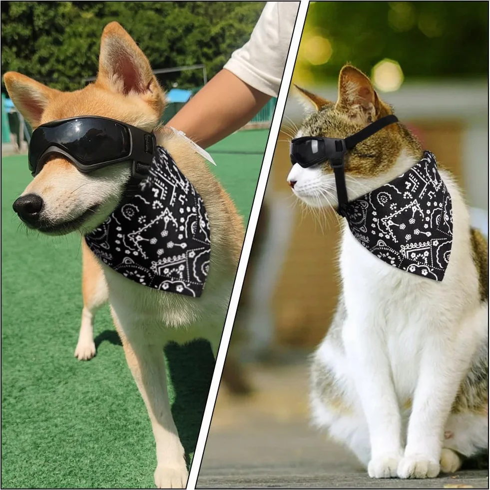 Occhiali per Animali Domestici, Occhiali da Sole per Cani di Piccola Taglia, Antivento Occhiali per Cani con Cinturino Regolabile, Anti UV, Impermeabili, per Cani di Taglia Piccola/Media (S)