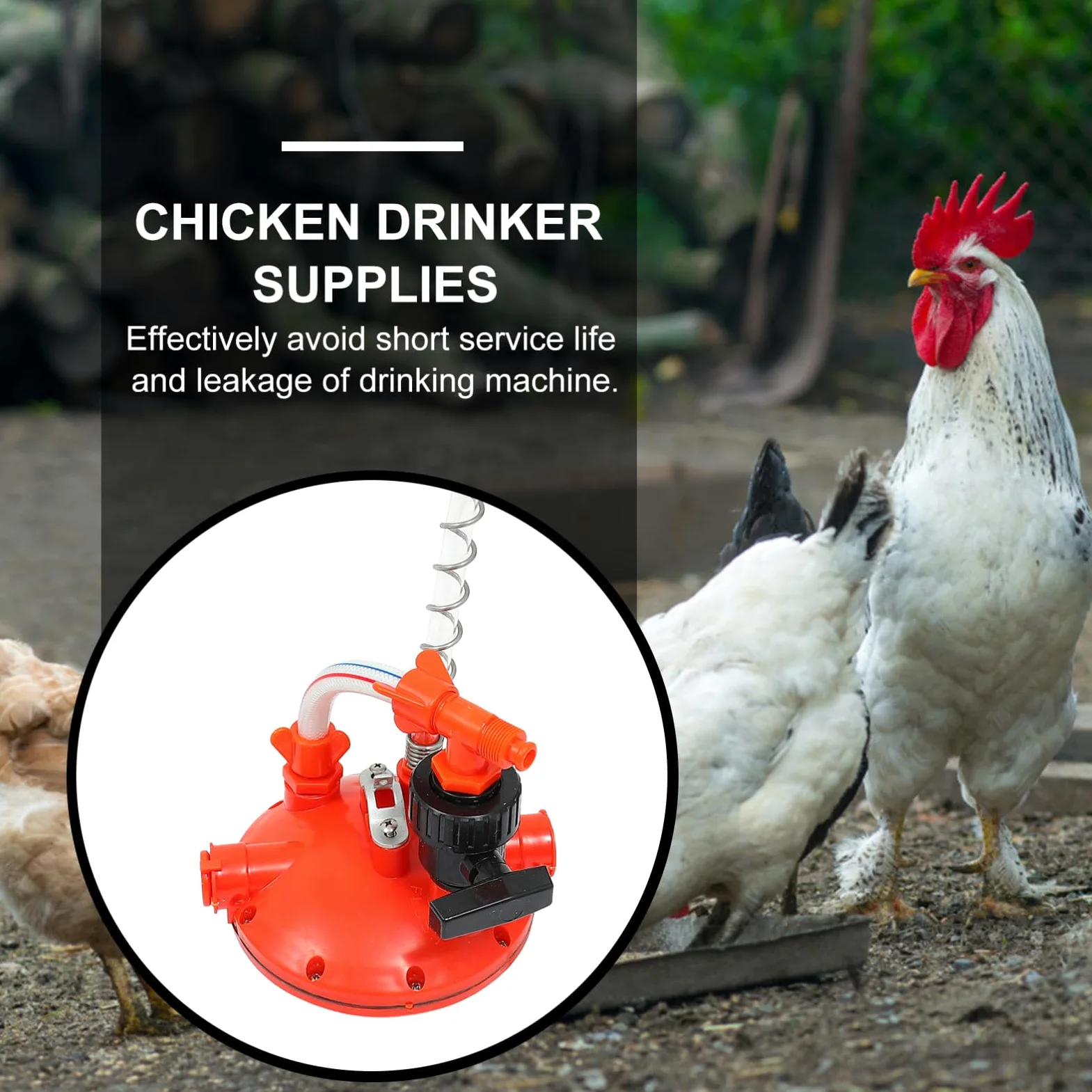 Regolatore Pressione Polli per Beverino Galline, Plastico Rosso | Accessorio per Allevamento Pollame, Leggero, Previene Perdite, Adatto a Chicken Water Fountain