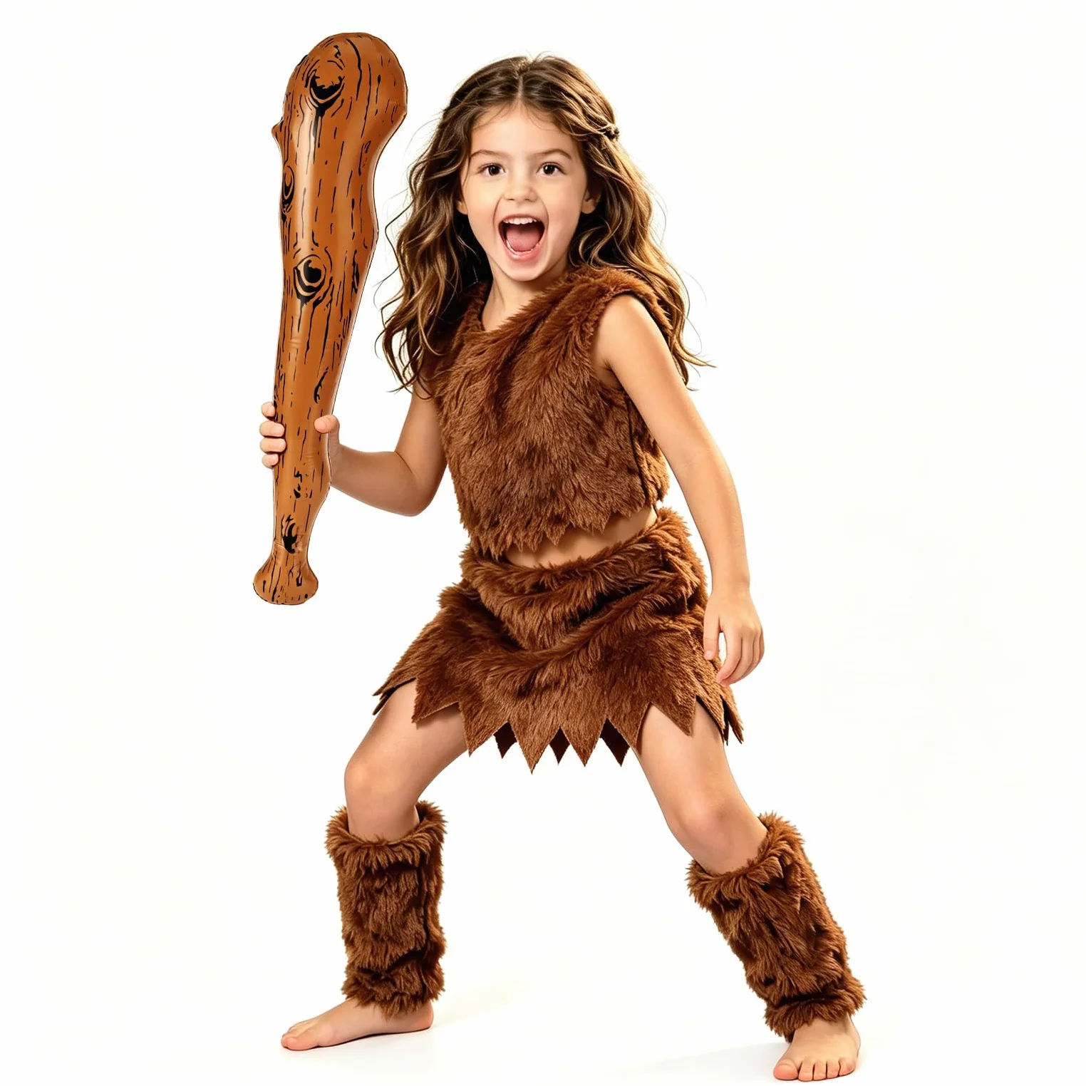 Clava Gonfiabile Mazza da Baseball Bastone Legno Halloween Carnevale 3 Pezzi