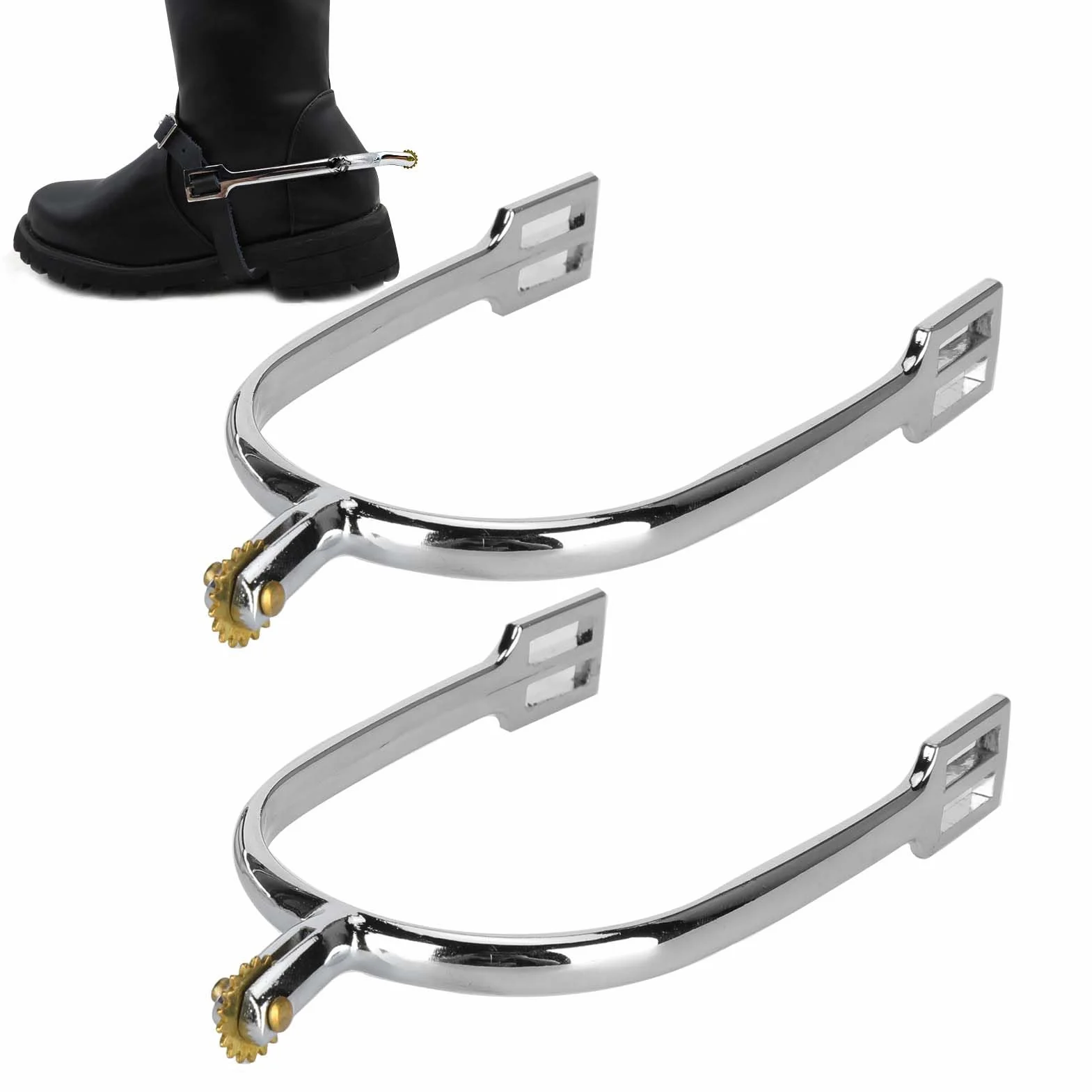 KIMISS Speroni Inglesi Altri Articoli per Cavalli Speroni per Cavalli Lega di Zinco Accessorio per Cavallo da Equitazione Stile Inglese con Rotella Girevole in Rame Speroni per Stivali