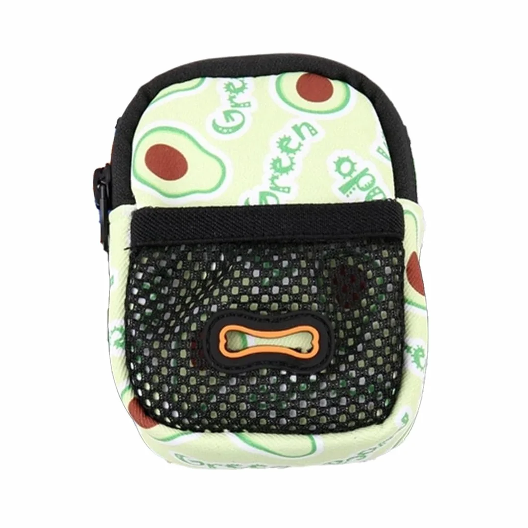 Mini borsa snack cani – tracolla impermeabile con erogatore di sacchetti, 8×10×3,5 cm