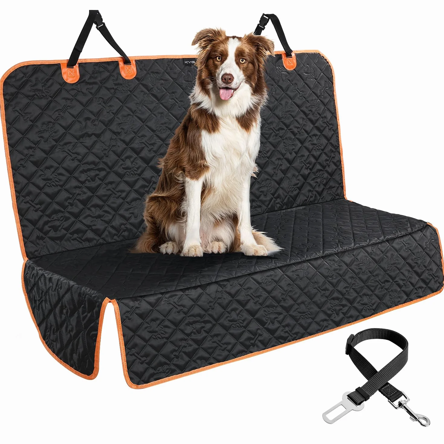 KYG Coprisedile Auto per Cani Coprisella per sedile posteriore per auto con cintura di sicurezza, Antiscivolo e Antigraffio Sedili Posteriori per Auto, SUV, Camion, 132x58x46cm