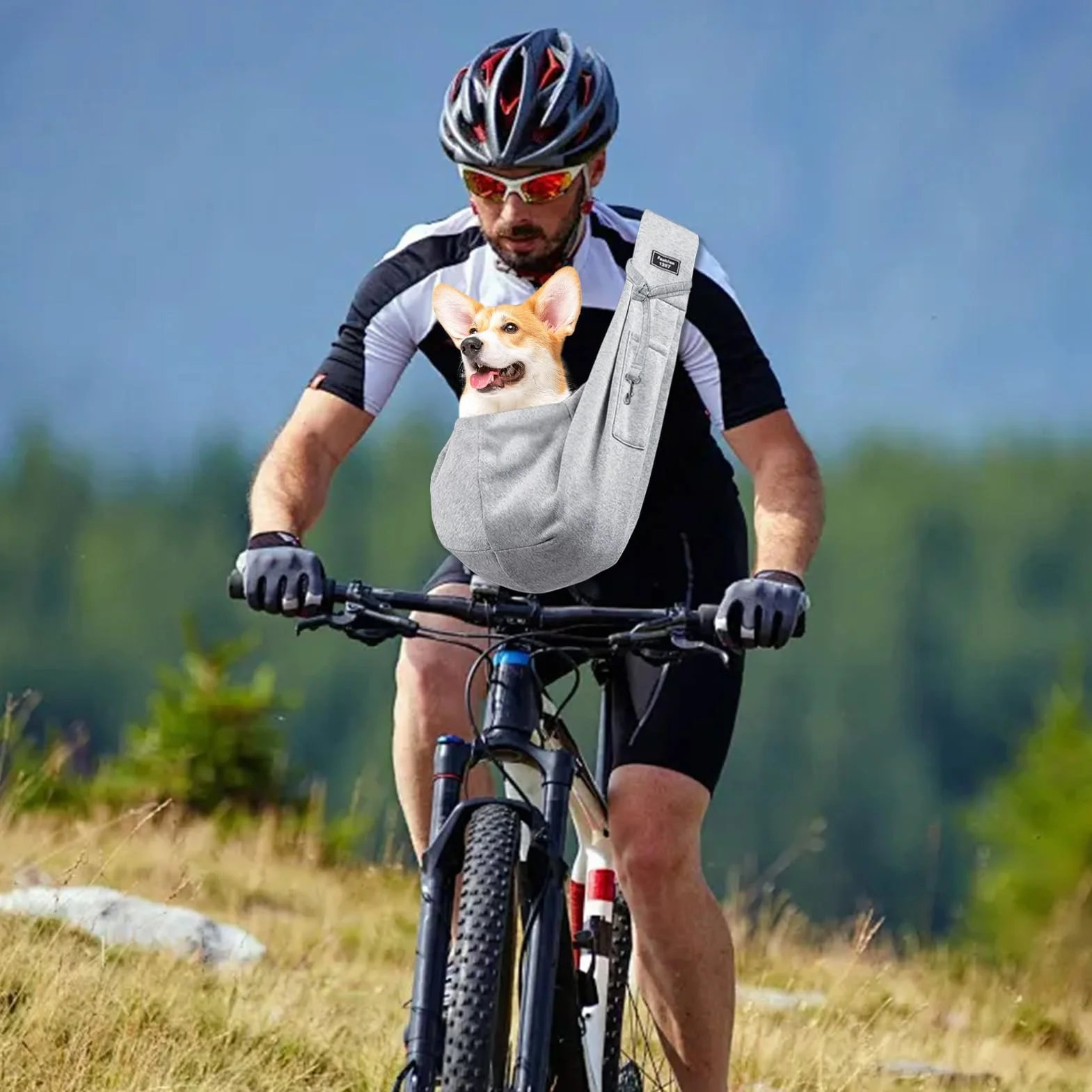 Borsa da Viaggio per Cani, Trasportini Tracolle Animali Trasportino a Tracolla Reversibile Borsa per Cane/Gatto Fino a 7.5kg, Borsa da Viaggio per Trasportino per Cani da Passeggio