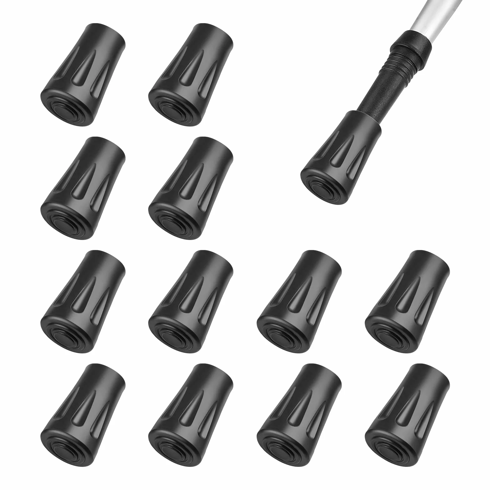 OTraki 6/12 pezzi Gommini Racchette Trekking Tappi per Bastoncini da Trekking Bastoni Trekking Accessori Bastoncini Nordic Walking Pads Ricambi Bastoncini Trekking