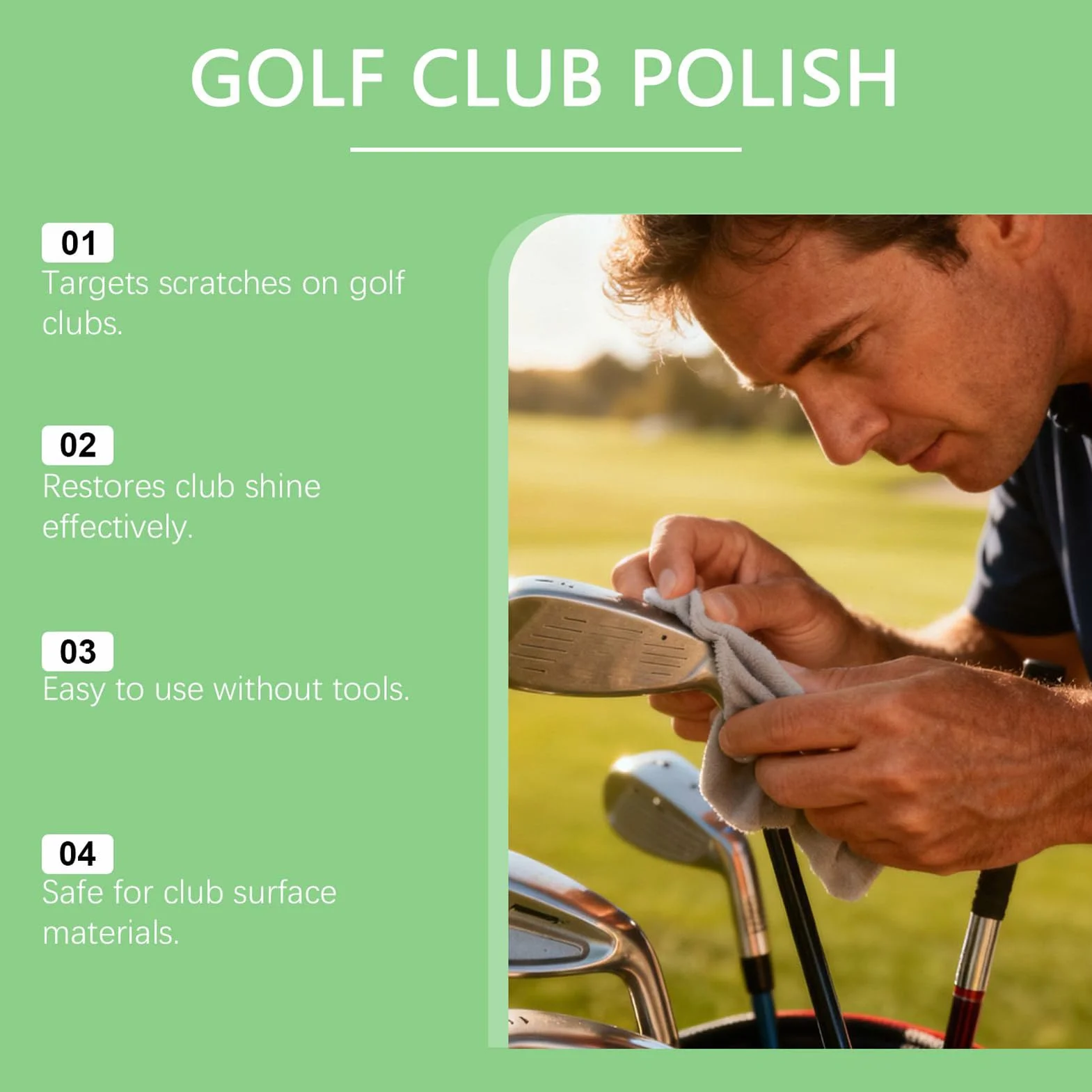 Profesjonalny kit do polerowania kijów golfowych, środek czyszczący i ochronny