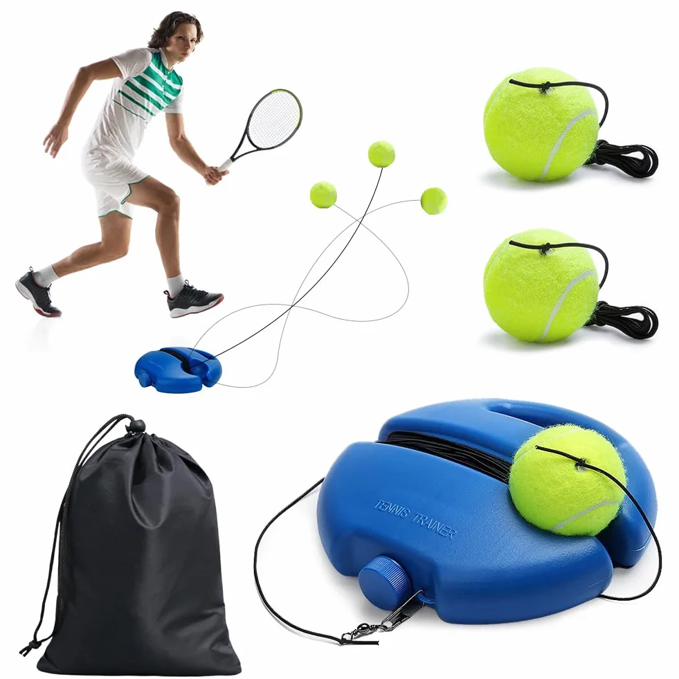 Tennis Trainer rotondo con 3 palline da tennis, per esterni, tennis, allenamento singolo, innovativo gioco di palla per bambini, adulti nel parco giardino