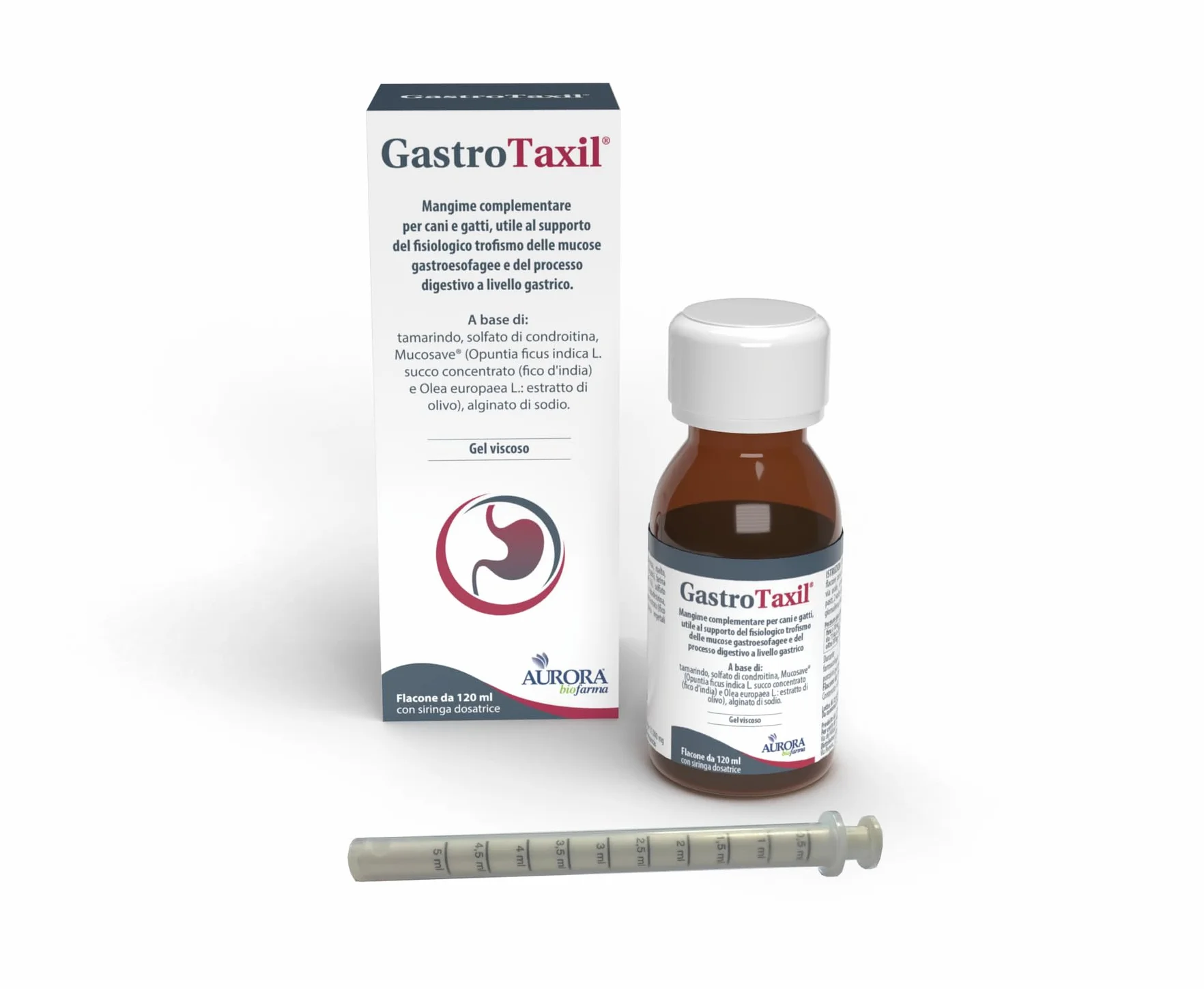 Aurora Biofarma GastroTaxil 120 ml - Utile al Supporto del Fisiologico Trofismo delle Mucose Gastroesofagee e del Processo Digestivo - Flacone da 120 ml con Siringa Dosatrice