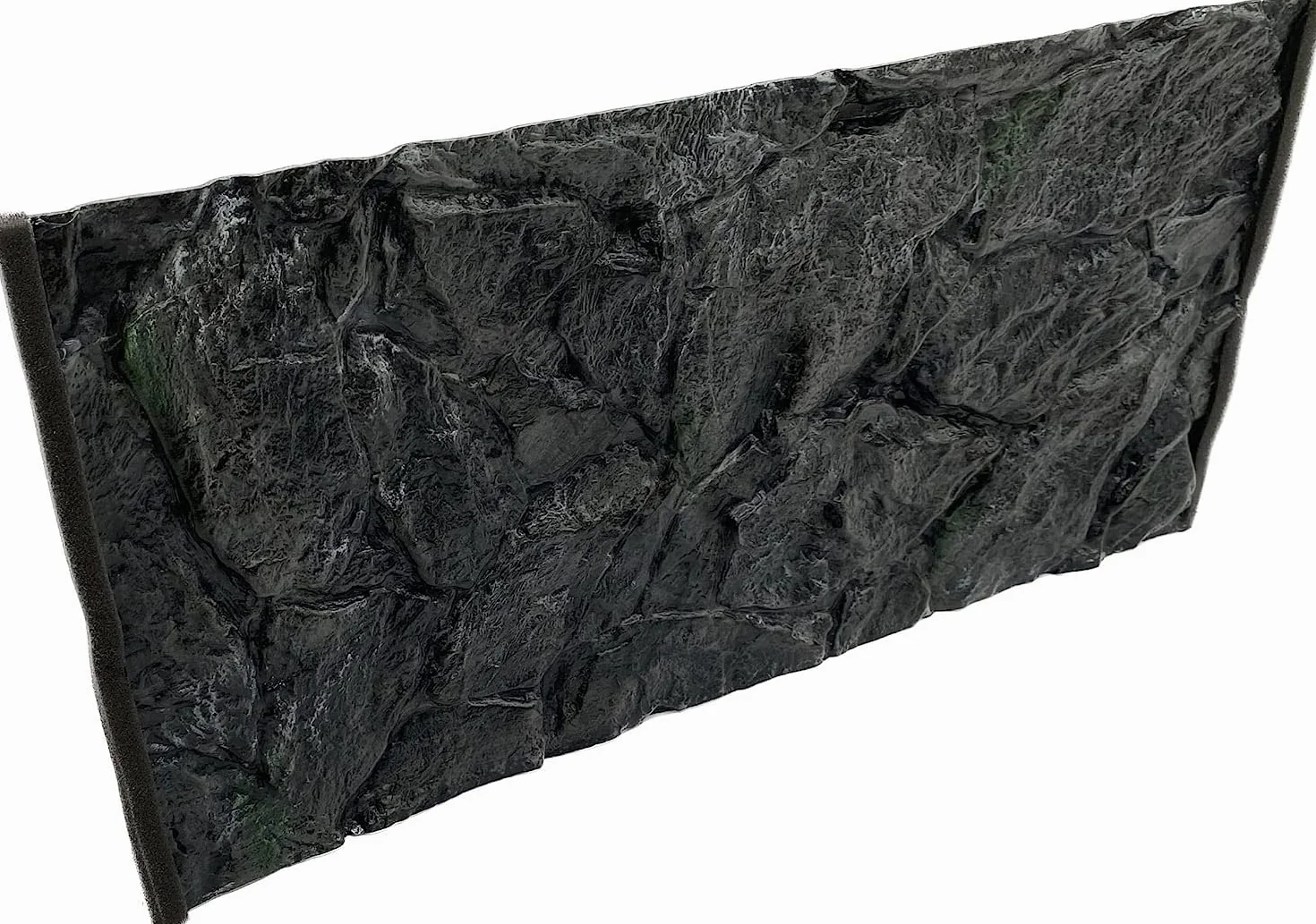 PLASTIKO - Acquario Sfondo 3D I 60x30 cm I Facile da Montare e Pulire I Non Richiede Colla I Sicuro per Gli Animali I Grigio con Un Modello di Pietre Basse