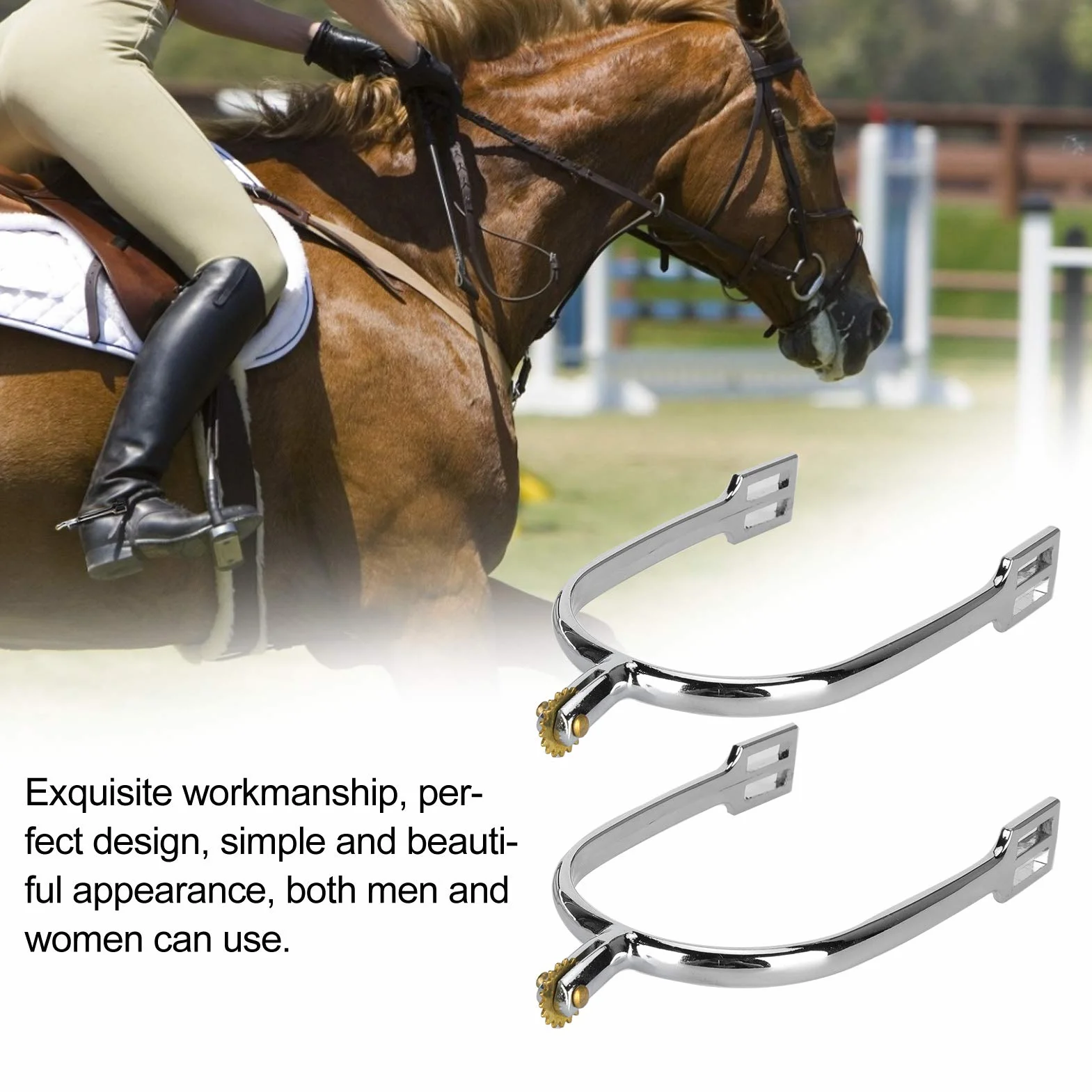 Speroni da Equitazione, speroni da Cavallo con Rotella in Rame Girevole per l'intrattenimento per l'addestramento dei Cavalli per la Competizione equestre