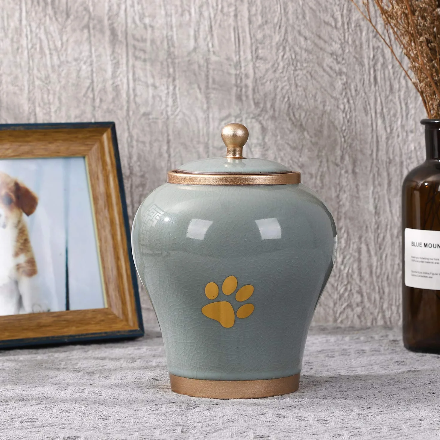Handicrafts - Urna per animali domestici, 16 cm, per cani e gatti, dimensioni adatte per ceneri fino a 900 cm3