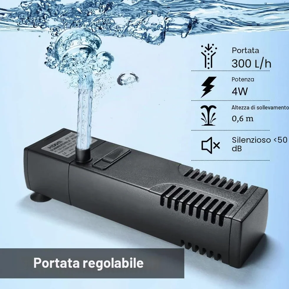 flintronic Filtro per Acquario, 300L/H Filtro Interno per Acquario per 60L Piccoli Acquari, Acquari Freddi o Tropicali, Acquario per Tartarughe
