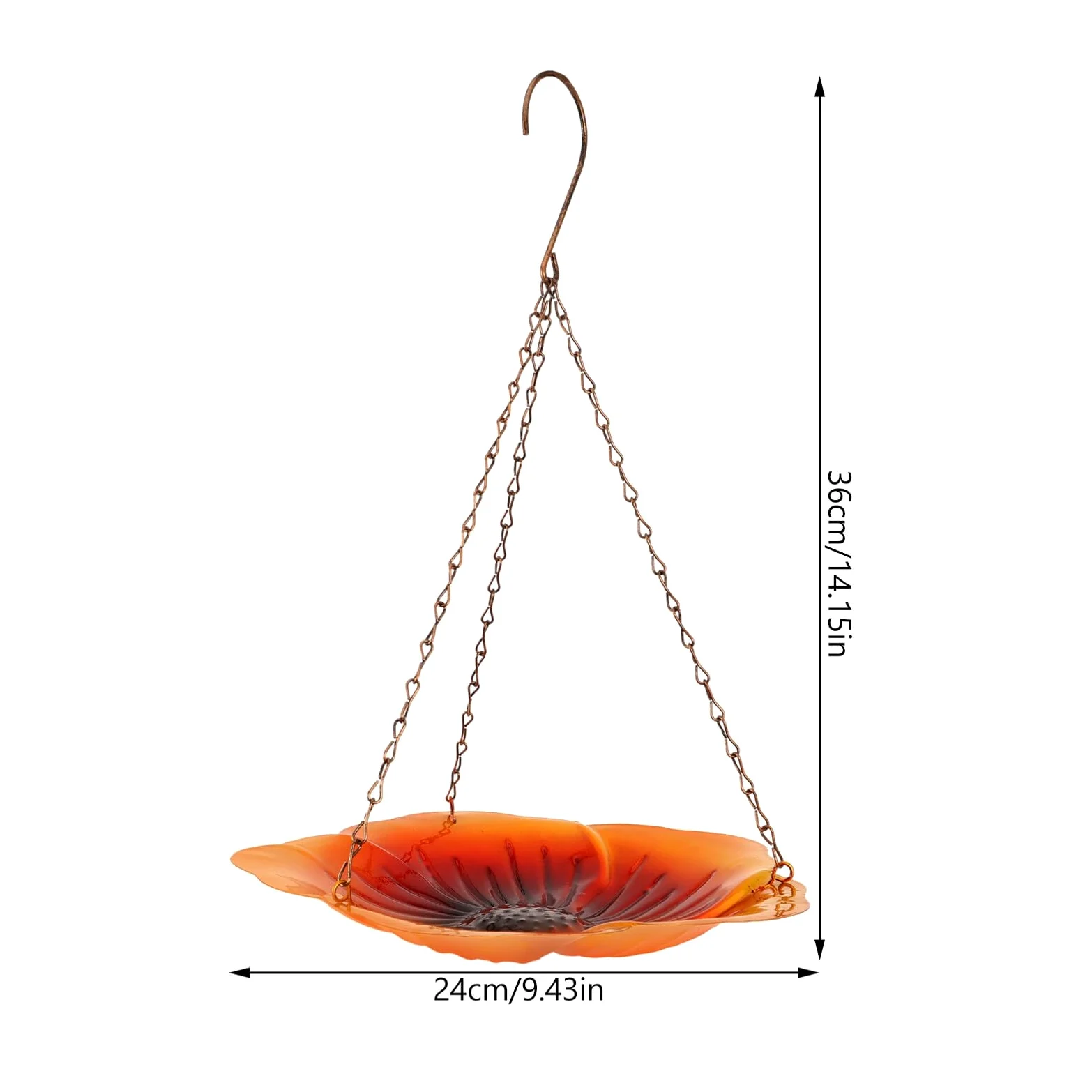 SHINEOFI Mangiatoia Uccellini Esterno in Metallo Forma di Fiore Appendibile con Gancio per Giardino e Cortile Decorazione Tradizionale Resistente e Facile da Pulire per Alimentazione