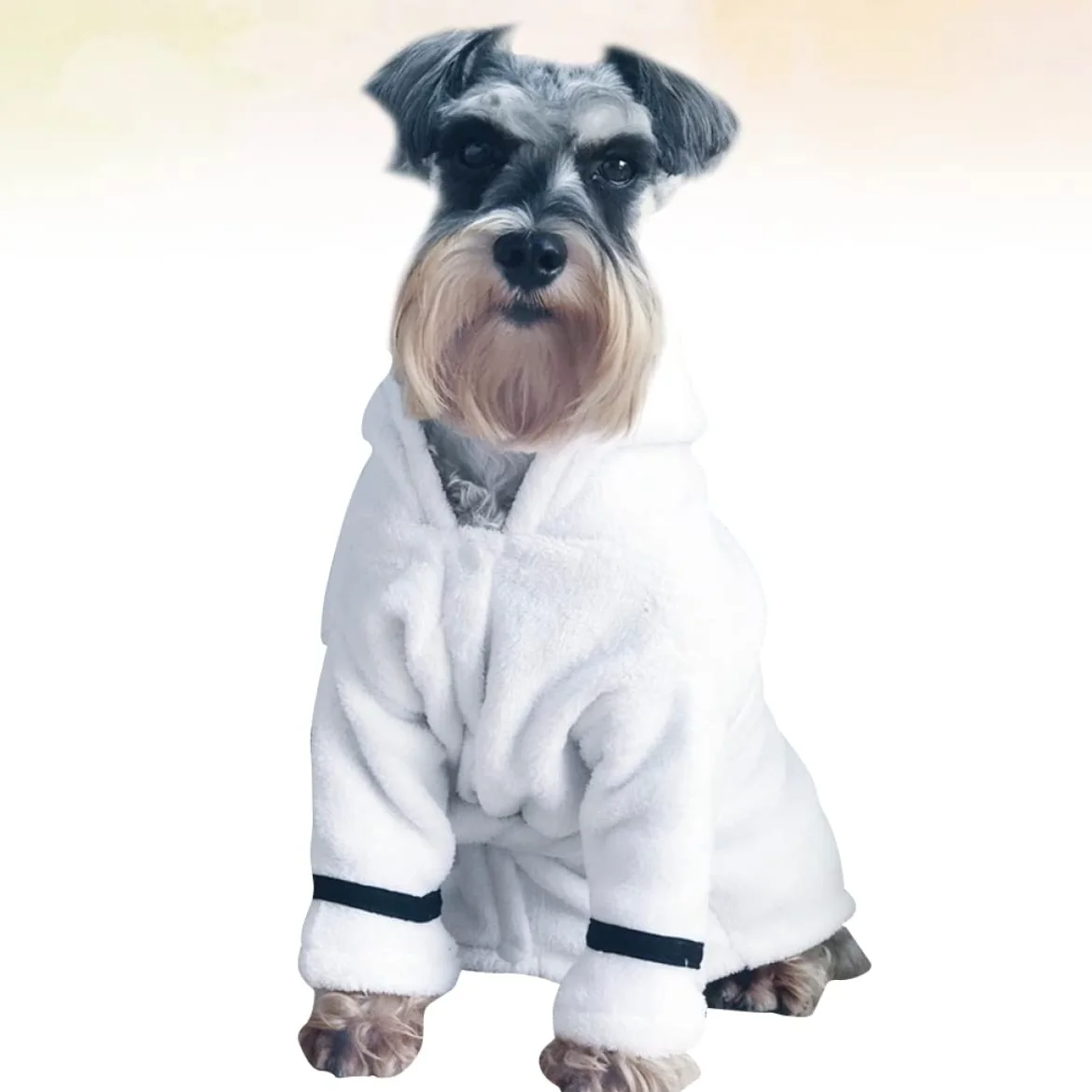 Accappatoio Assorbente per Animali, Asciugatura Rapida, Cotone | Bianco, per Cane e Gatto, Uso Dopo Bagno Autunnale, Stile Morbido e Caldo